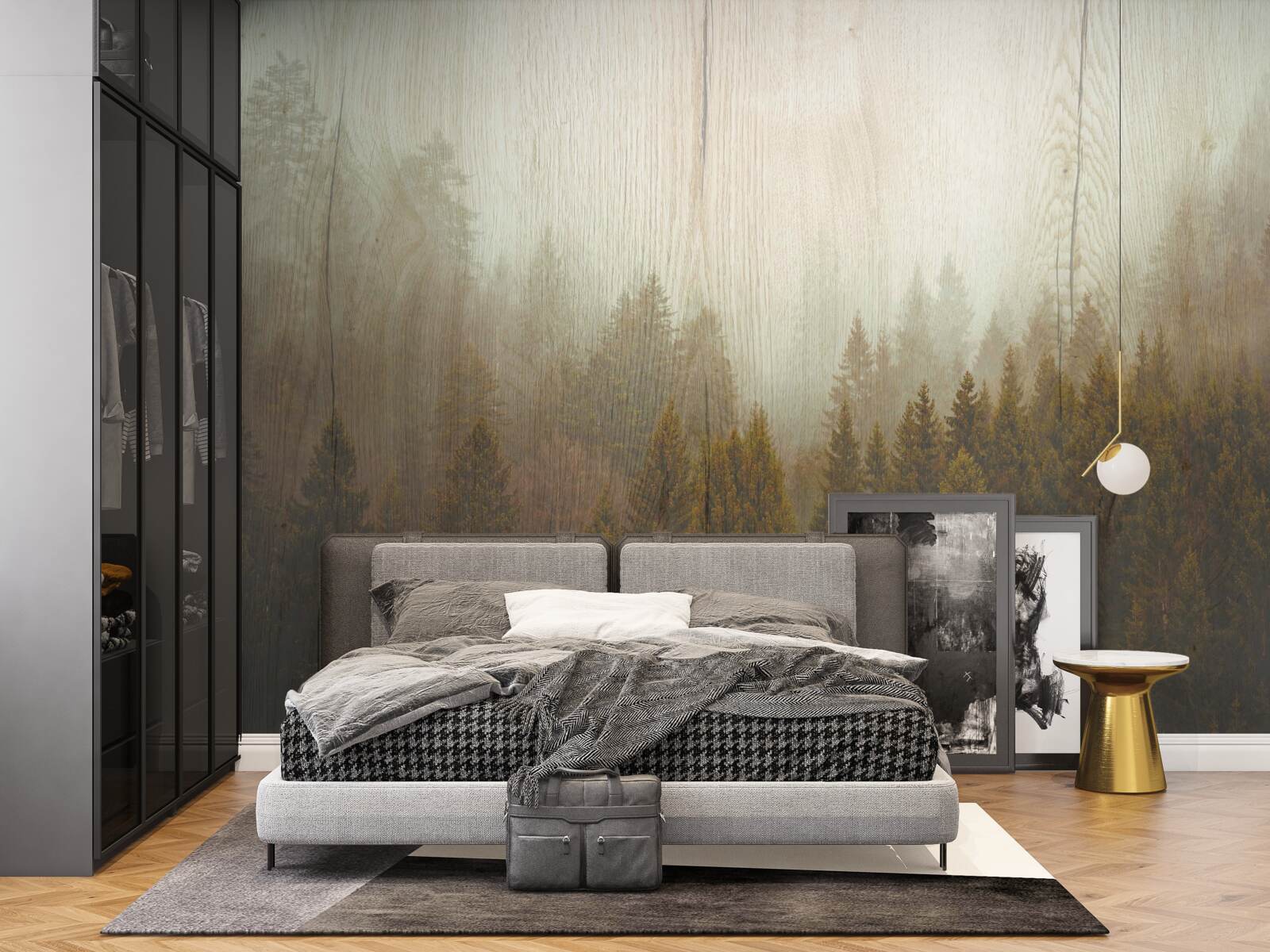 Fototapet pădure cețoasă în toamnă