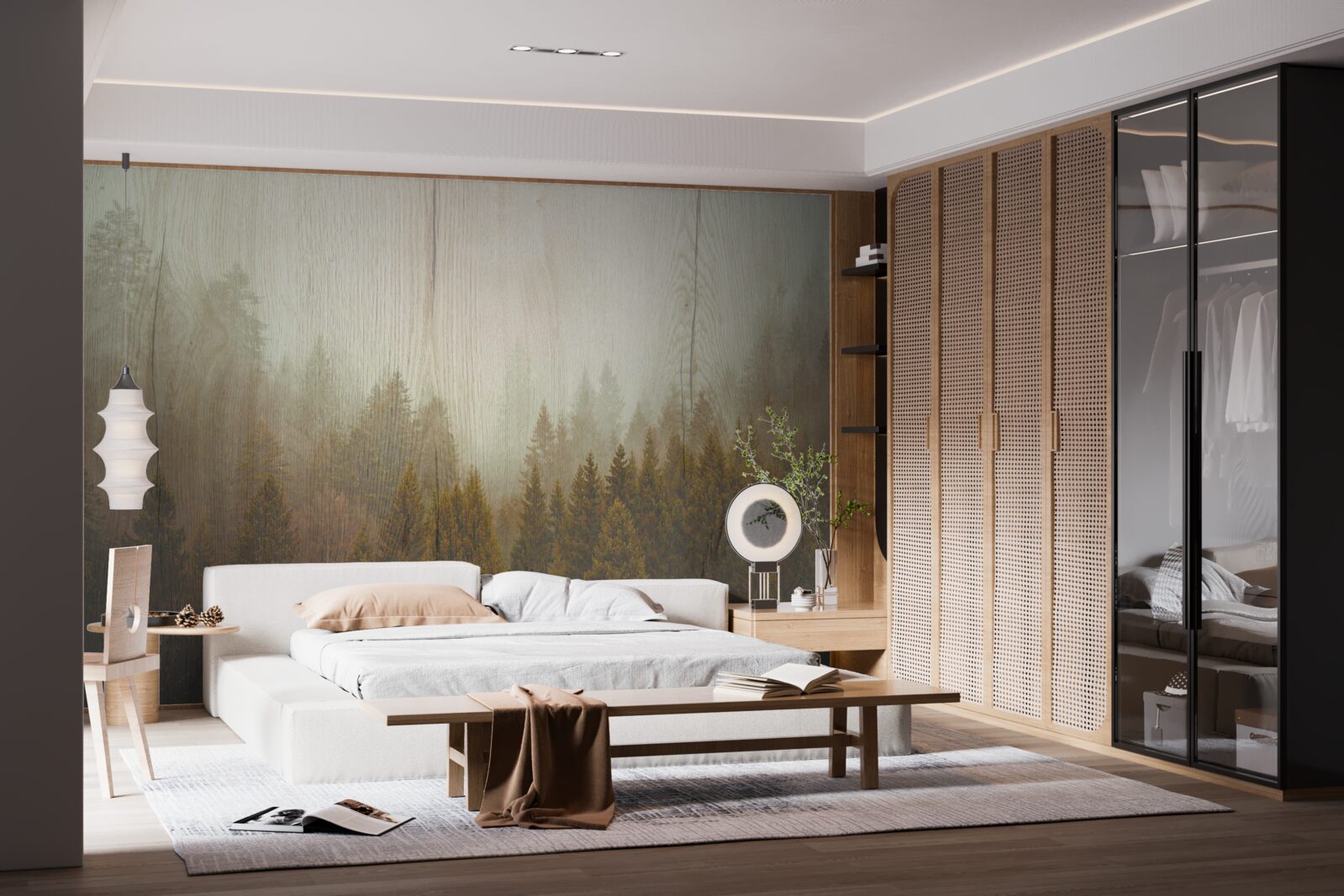 Fototapet pădure cețoasă în toamnă