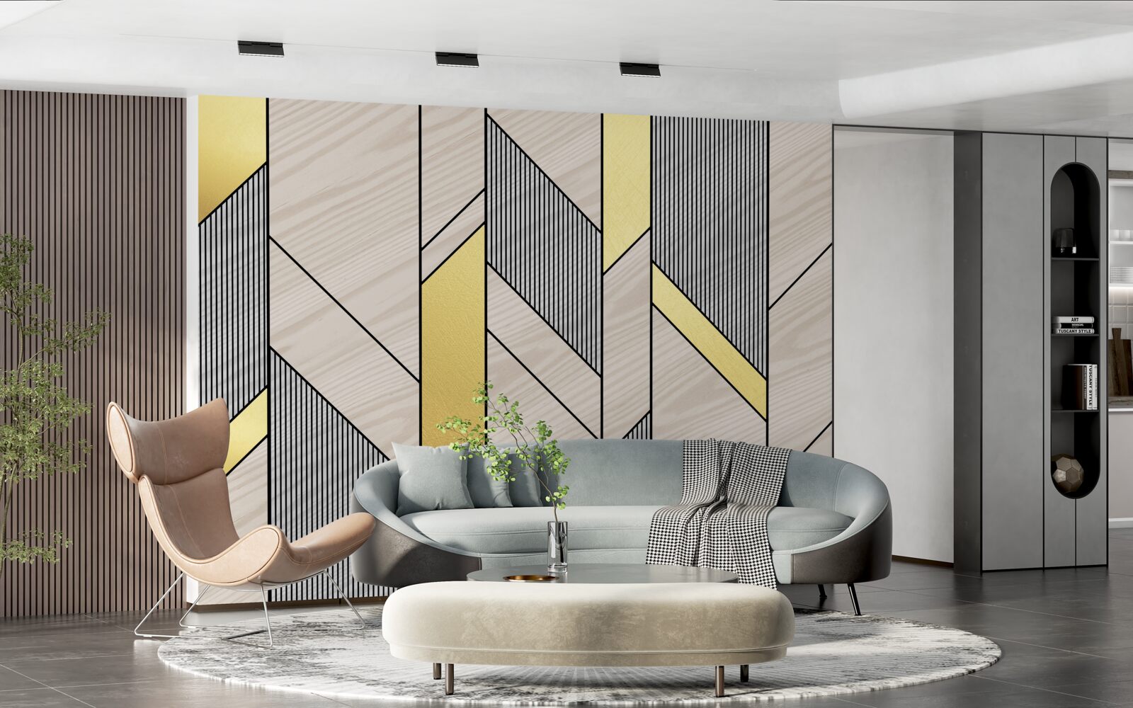 Fototapet lgolini verticale de aur