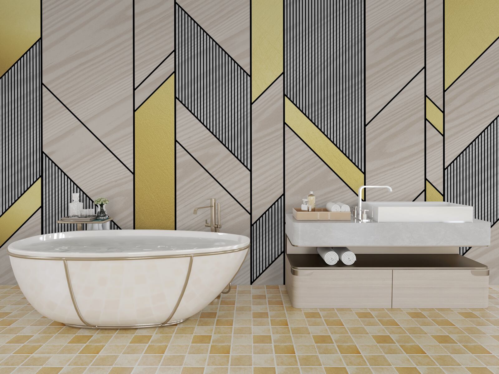 Fototapet lgolini verticale de aur