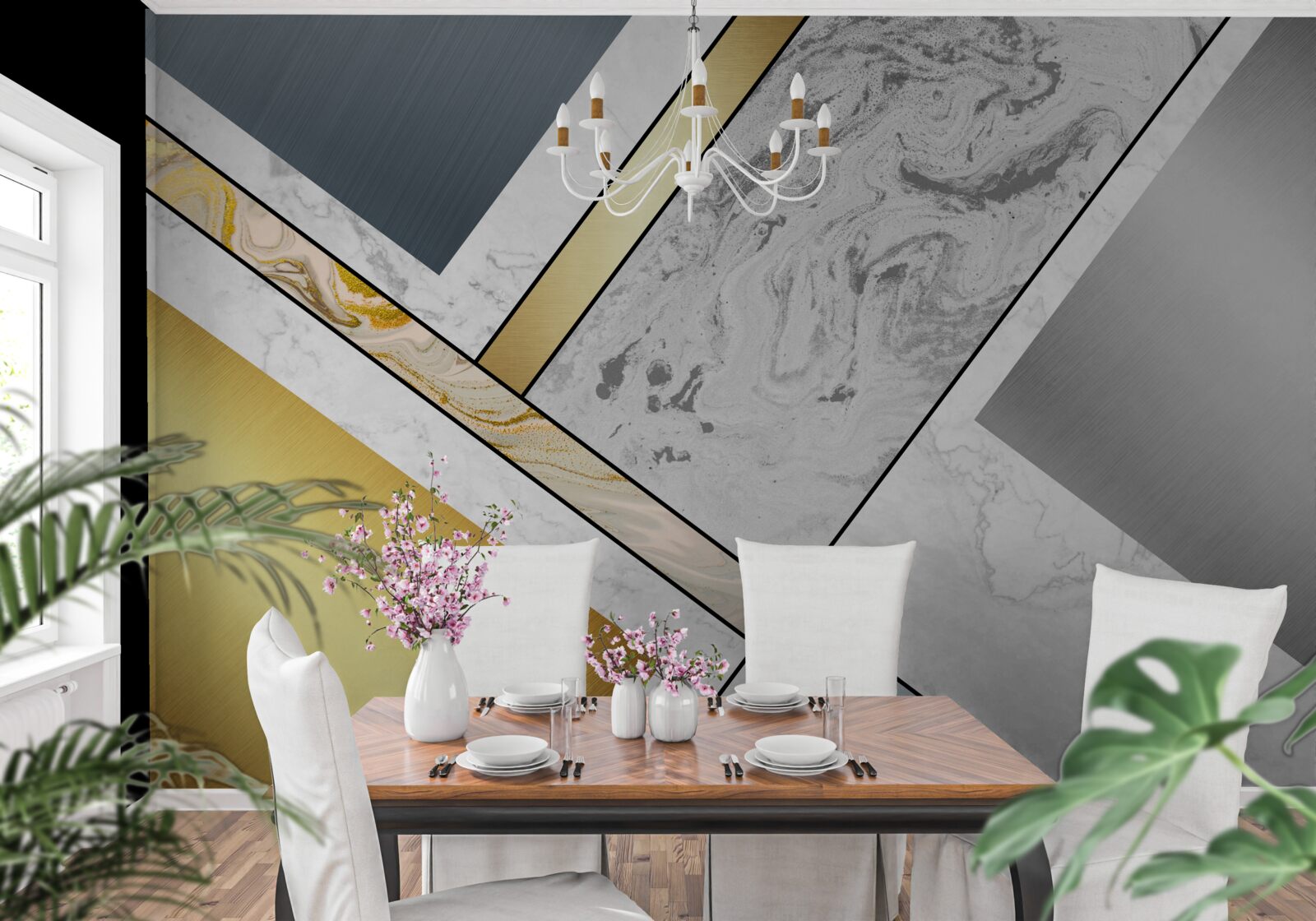 Fototapet combinație de diferite tipuri de marmură