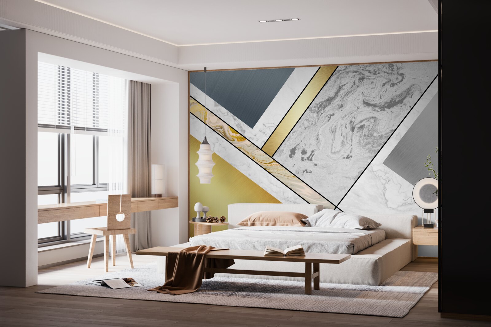 Fototapet combinație de diferite tipuri de marmură