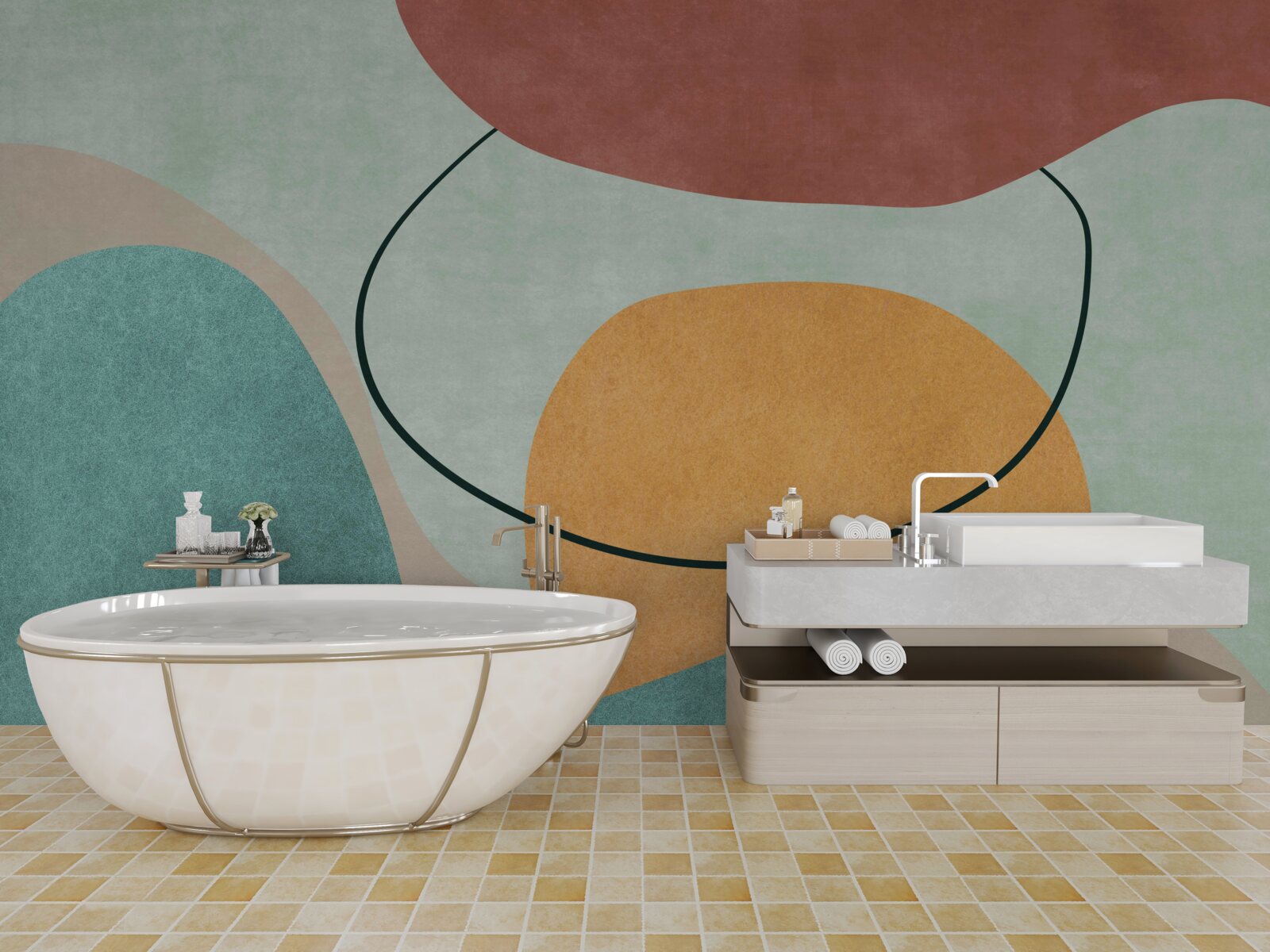 Fototapet apa absoarbe soarele care pleacă