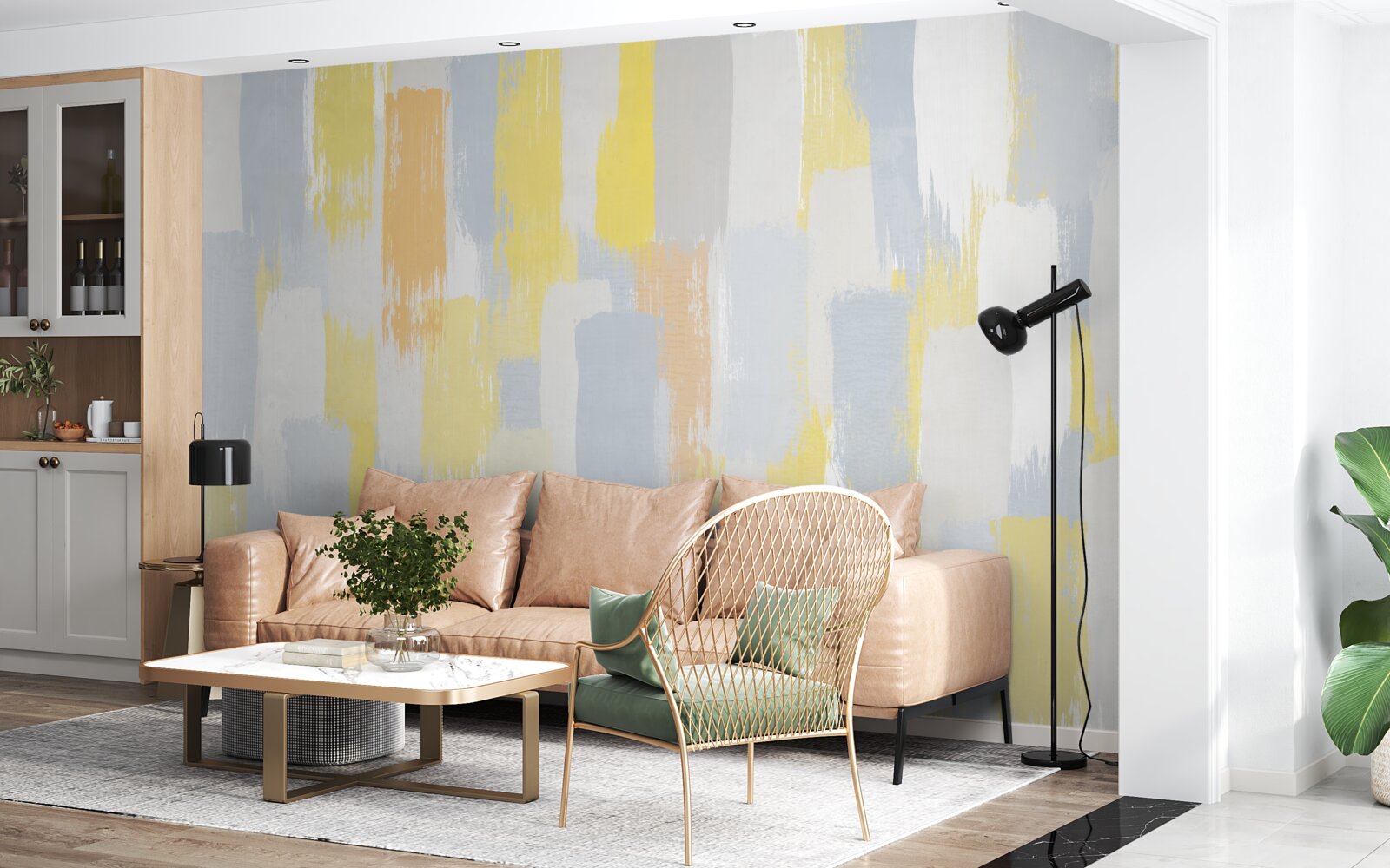 Fototapet linii verticale aurii și luminoase