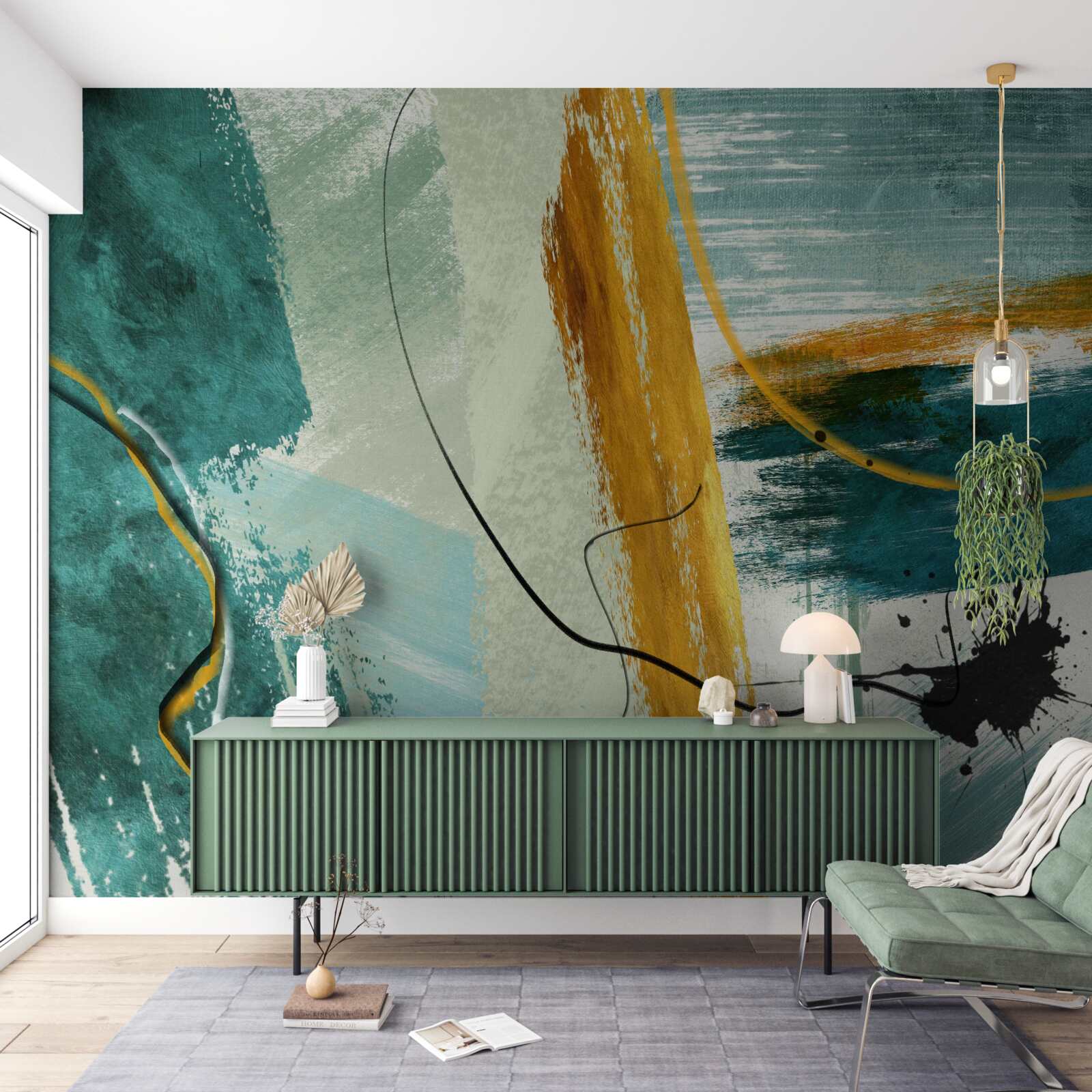 Fototapet imagine abstractă a modernității pe un fundal albastru