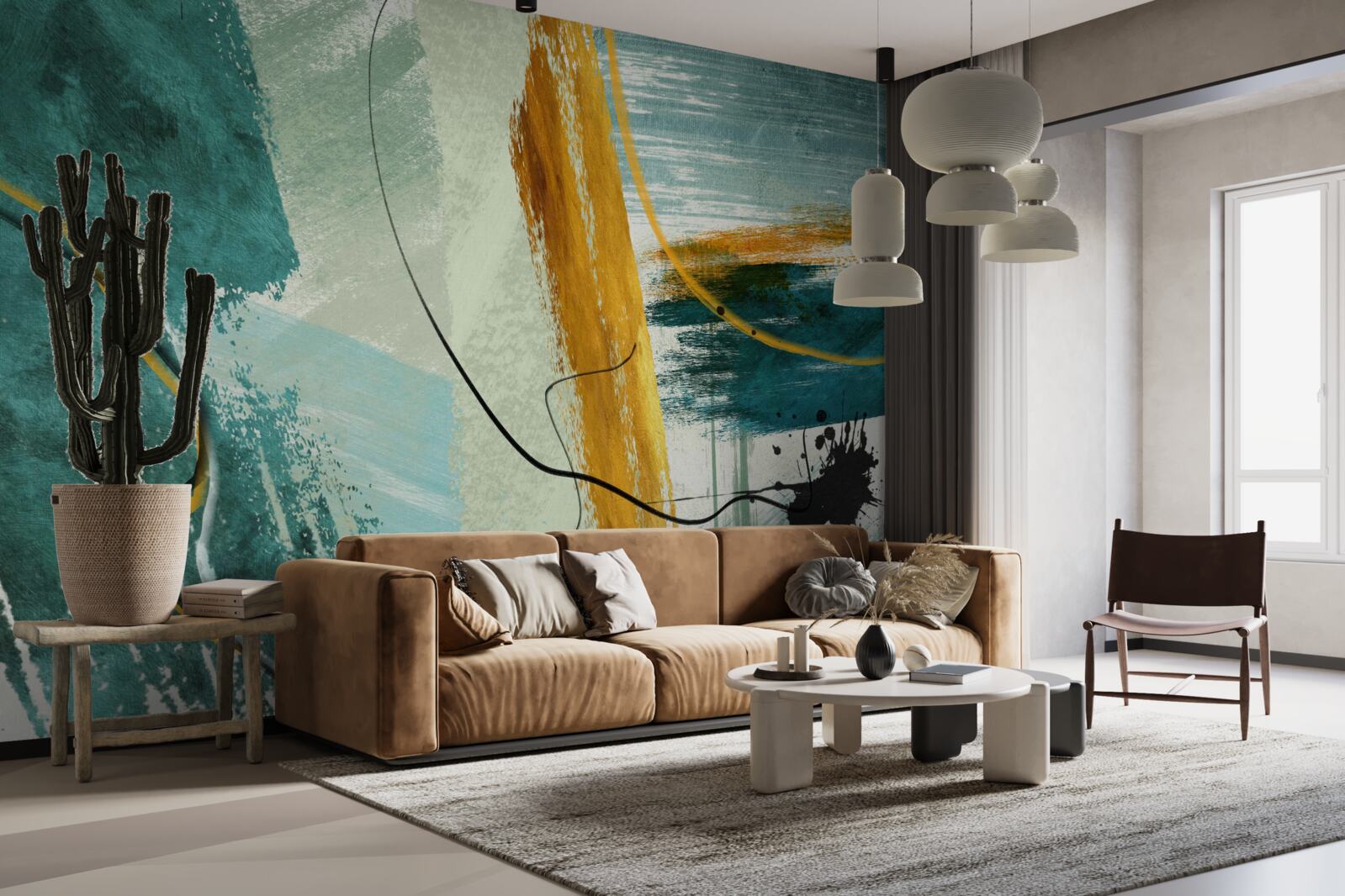 Fototapet imagine abstractă a modernității pe un fundal albastru