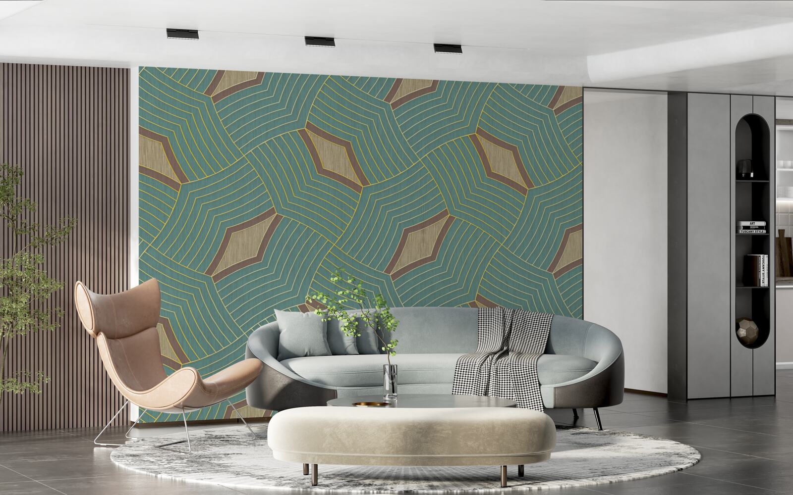 Fototapet contururi calme pe un fundal azur