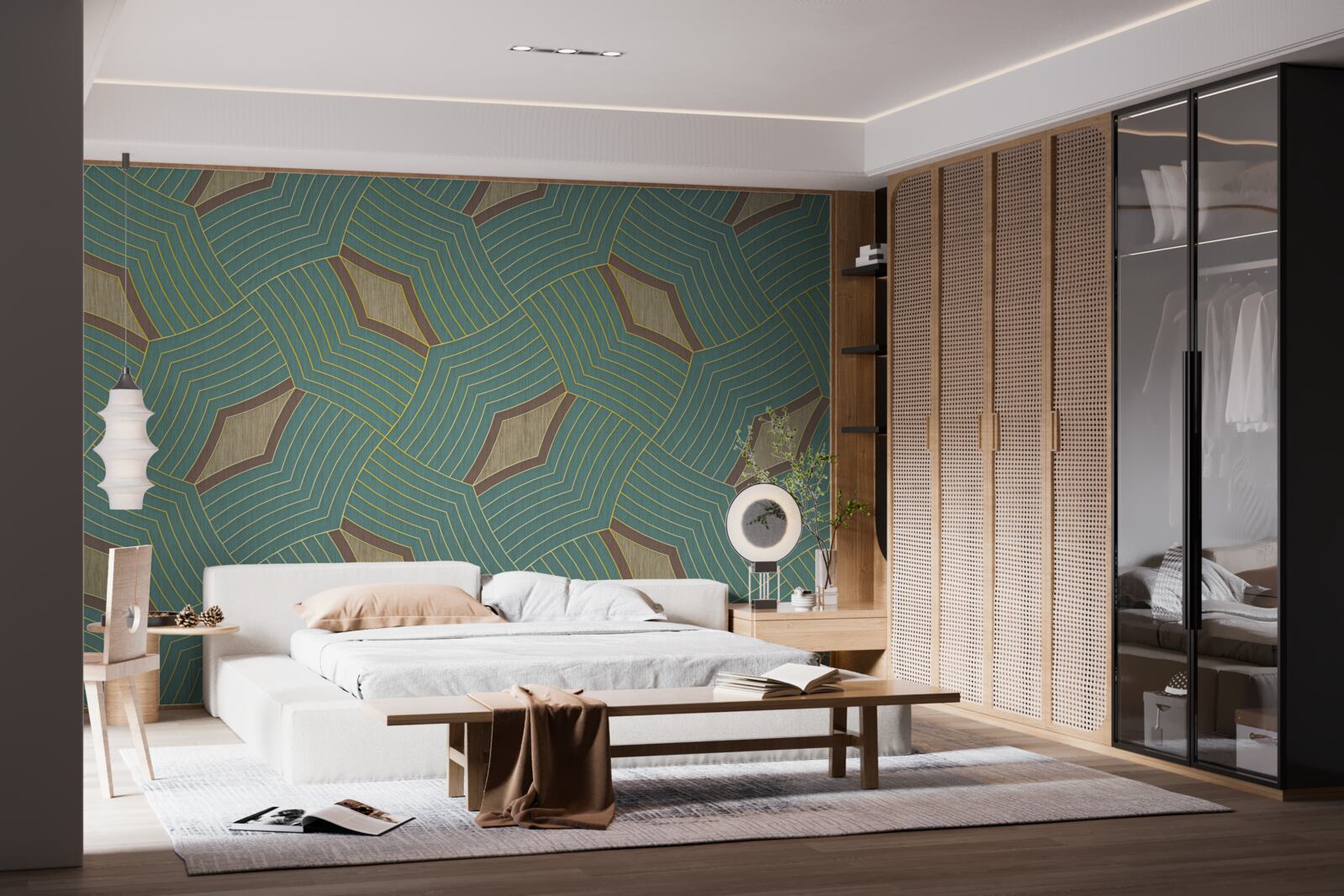 Fototapet contururi calme pe un fundal azur