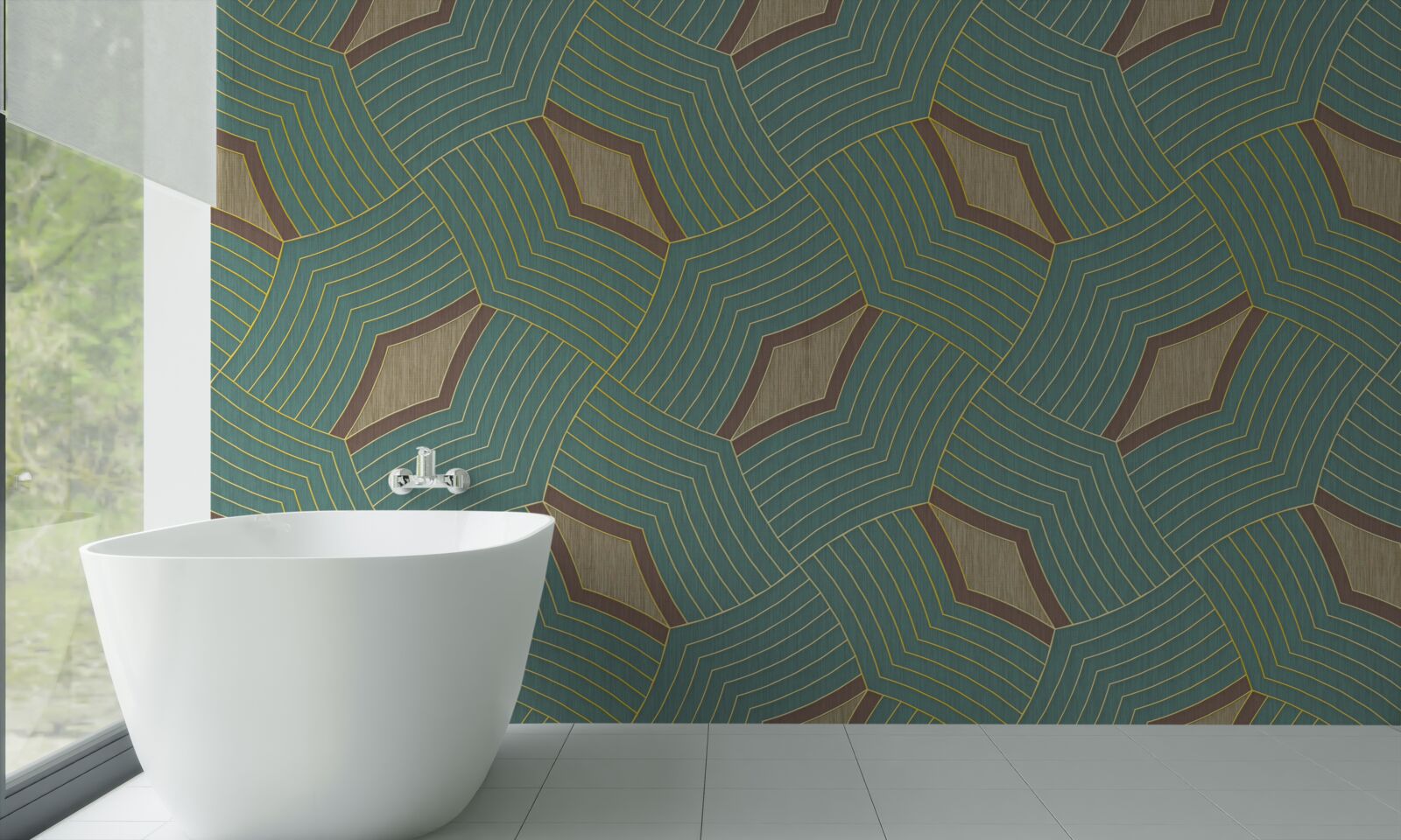 Fototapet contururi calme pe un fundal azur