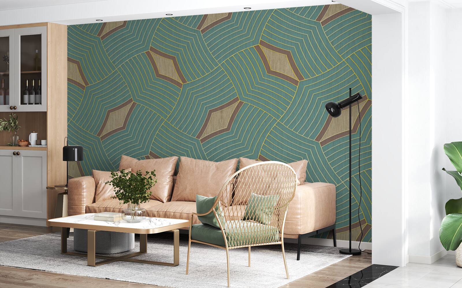 Fototapet contururi calme pe un fundal azur