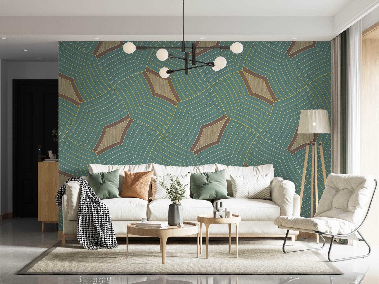 Fototapet contururi calme pe un fundal azur