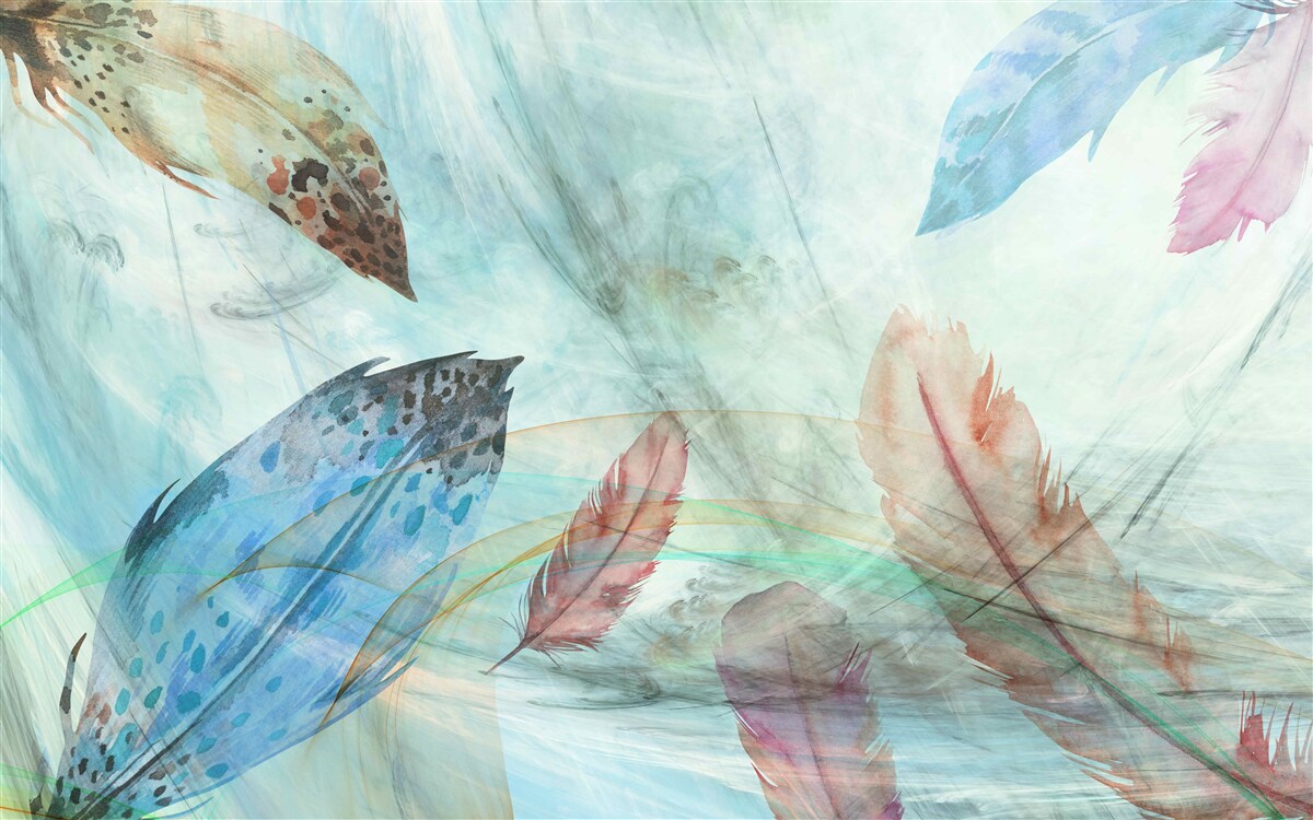 Fototapet stilouri luminoase pictate în acuarelă