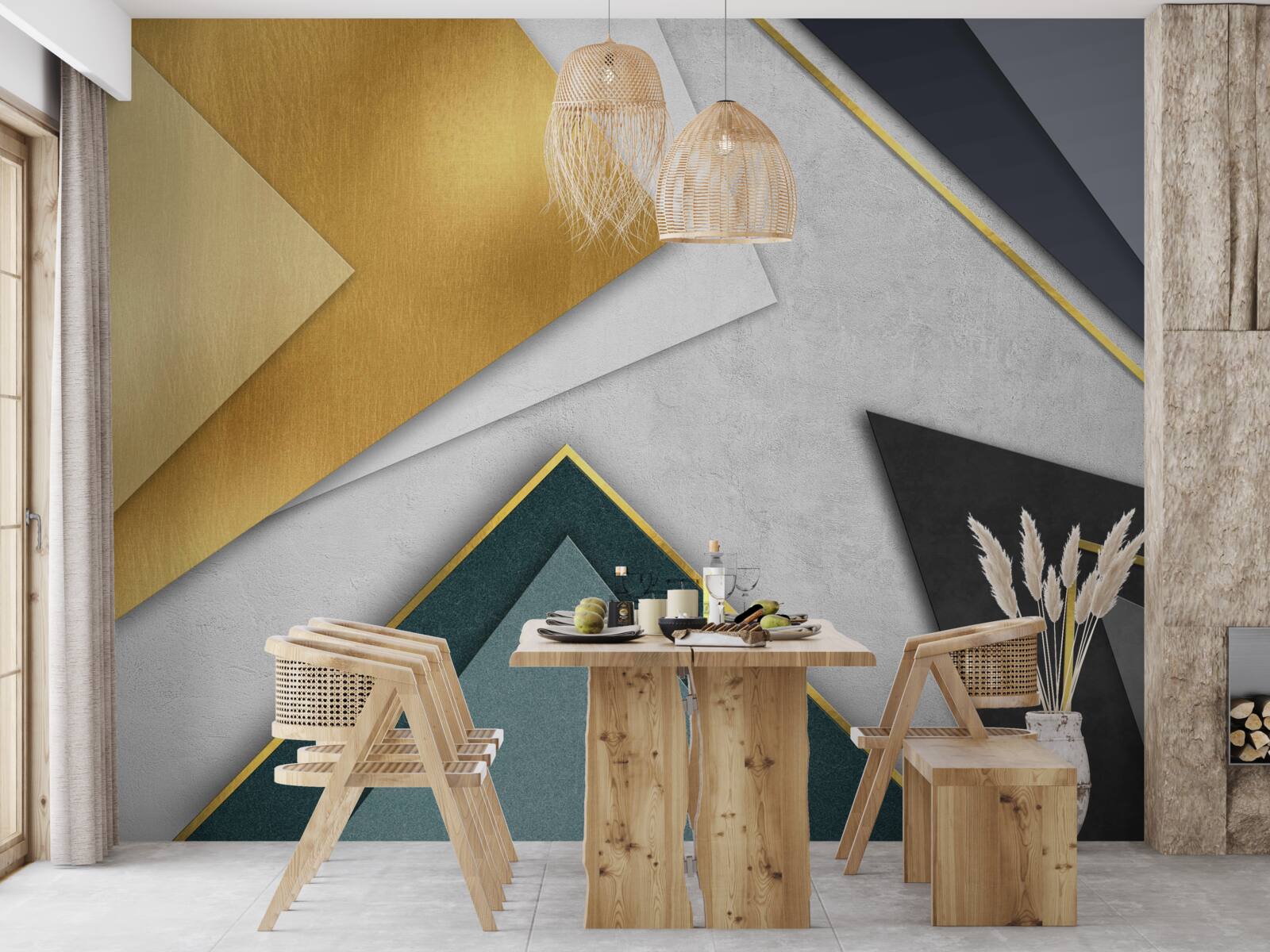 Fototapet triunghiuri de nuanțe diferite