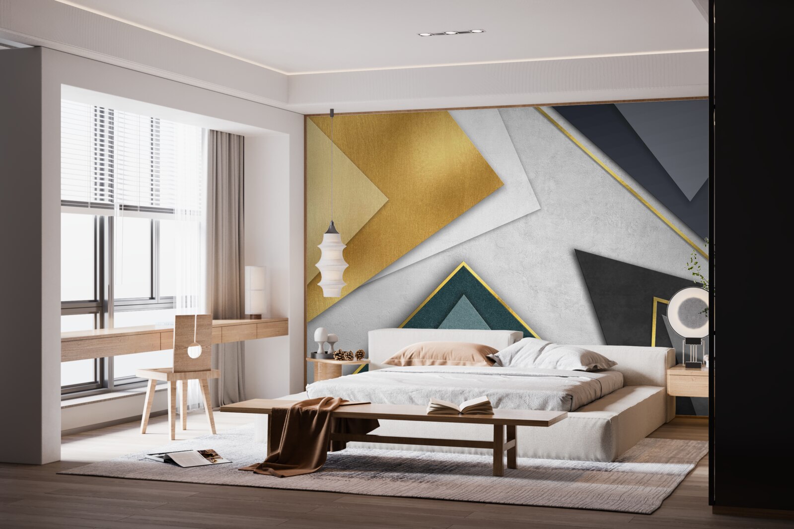 Fototapet triunghiuri de nuanțe diferite