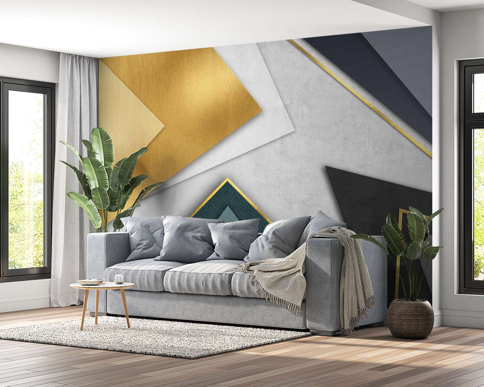 Fototapet triunghiuri de nuanțe diferite