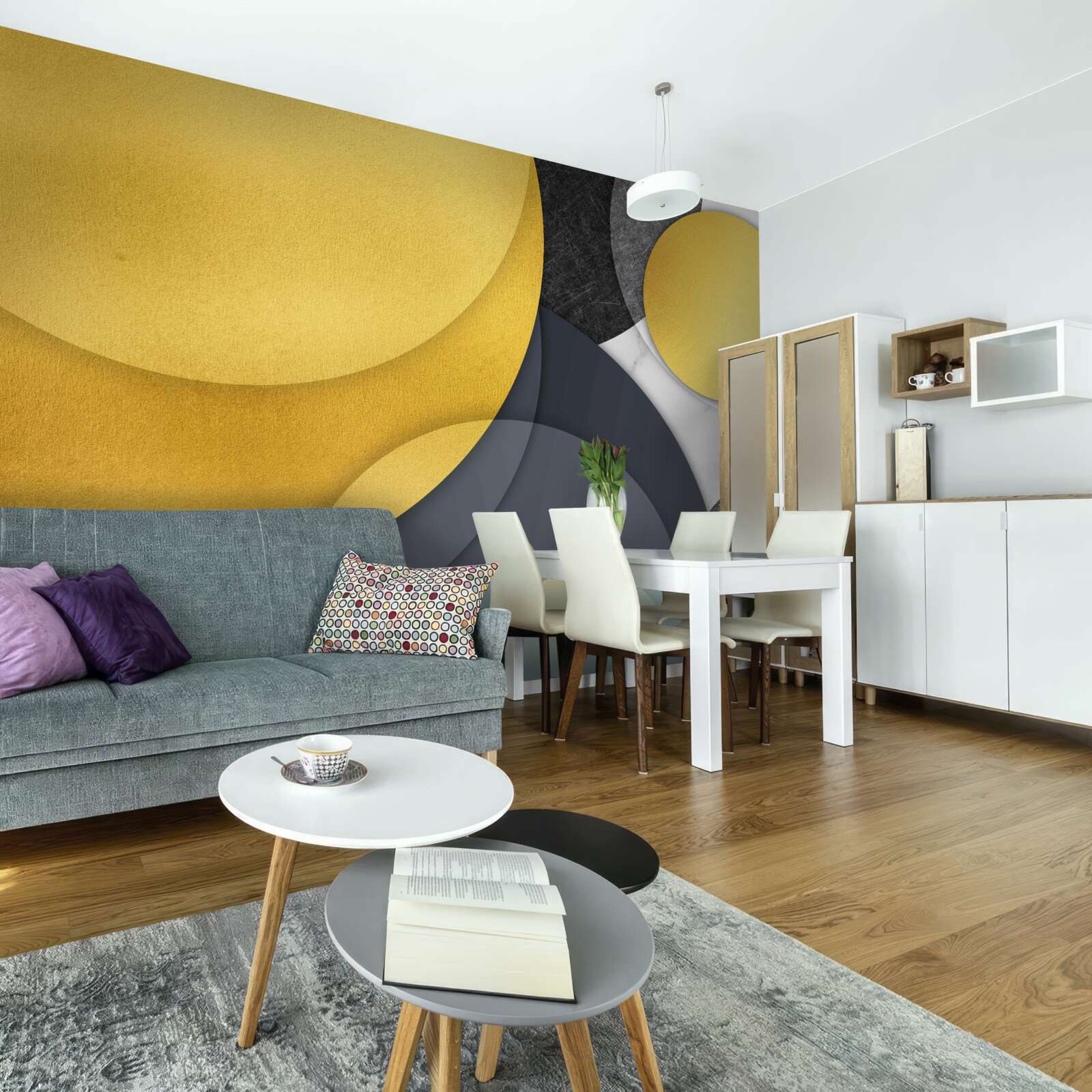 Fototapet bile aurii plutesc în aer