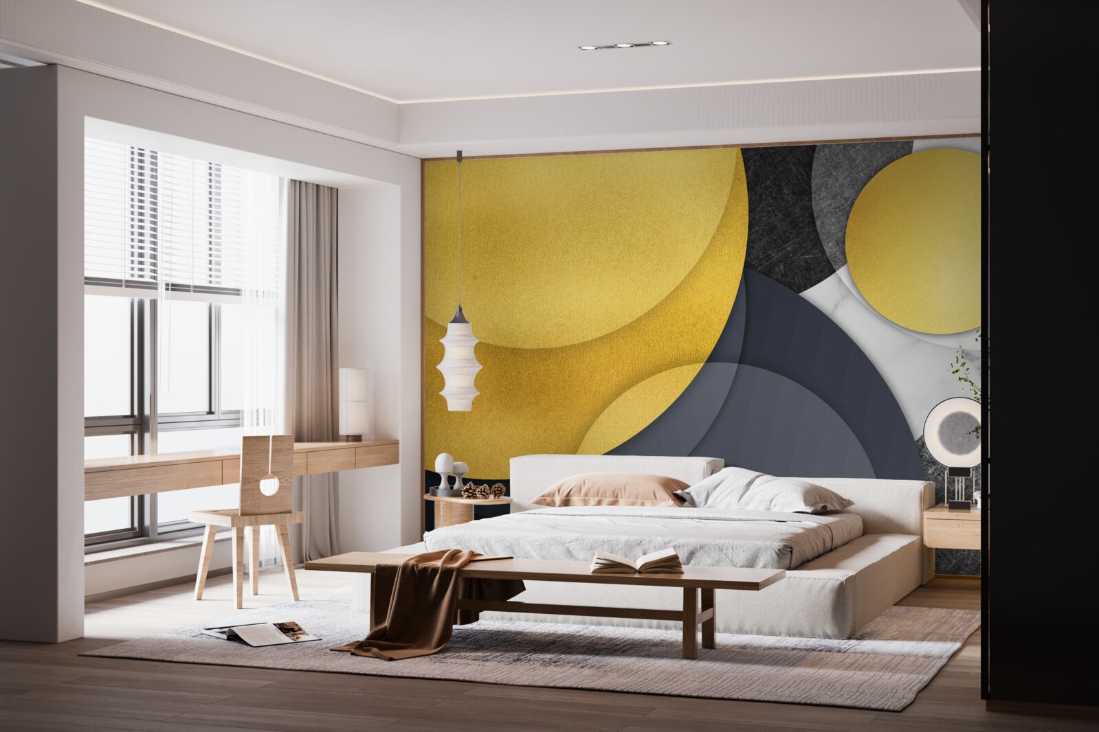 Fototapet bile aurii plutesc în aer