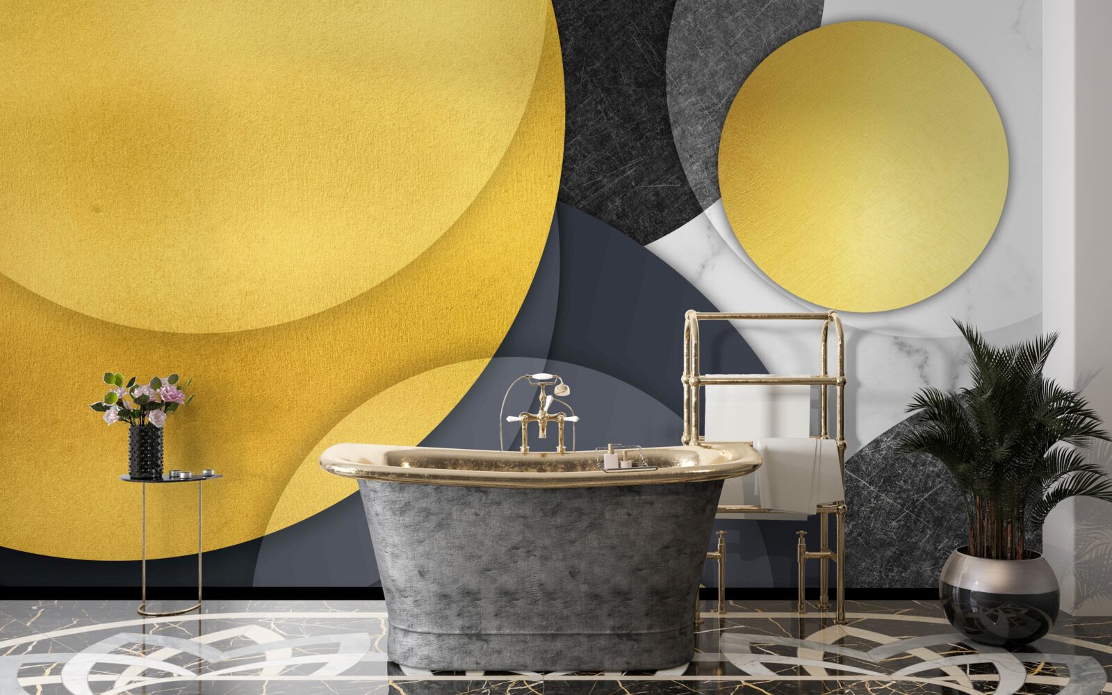 Fototapet bile aurii plutesc în aer