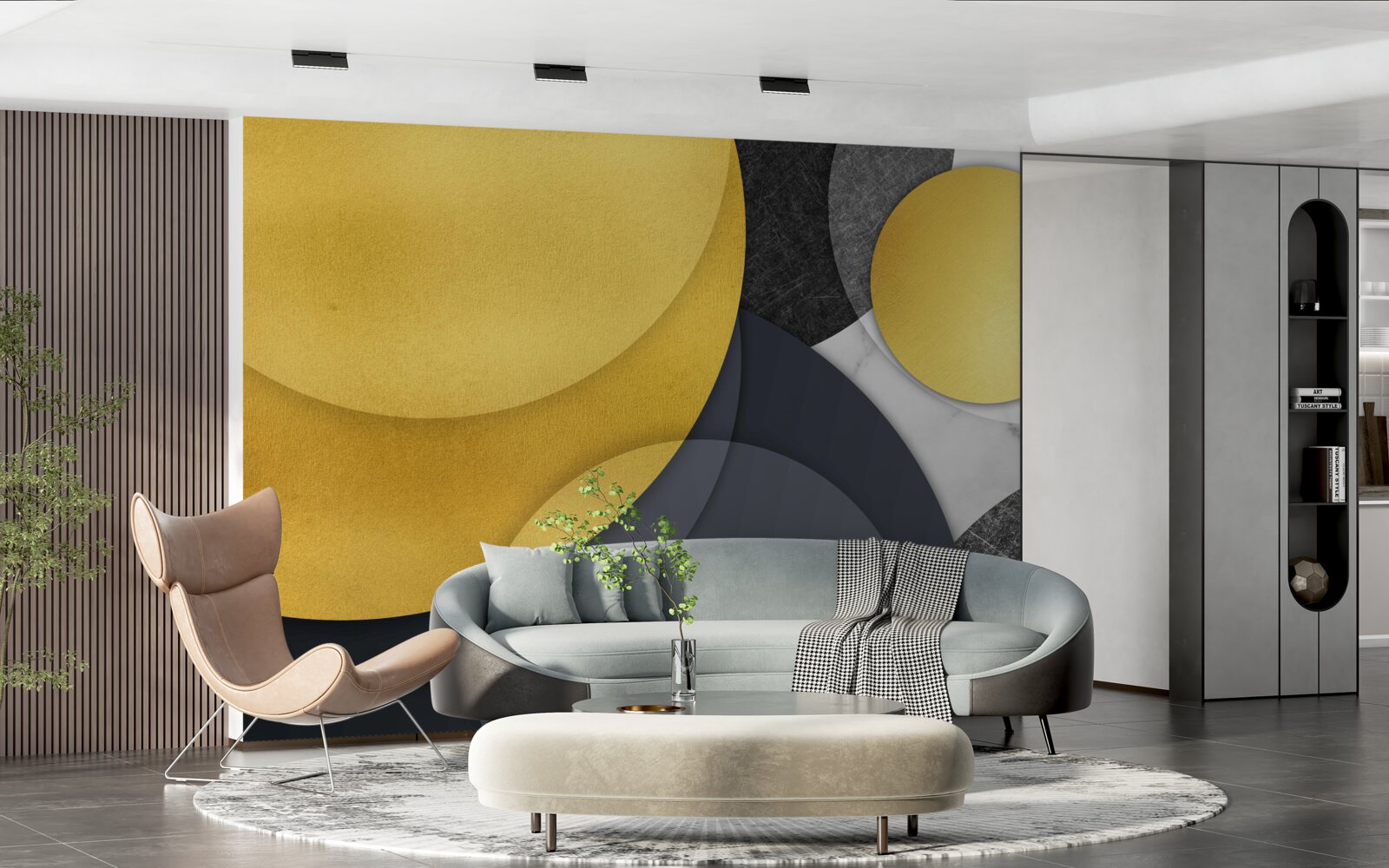 Fototapet bile aurii plutesc în aer