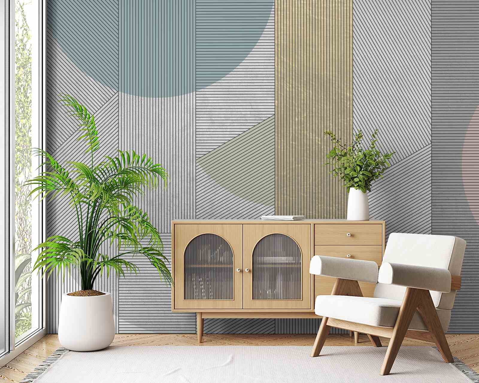 Fototapet secvență mixtă de linii verticale și orizontale