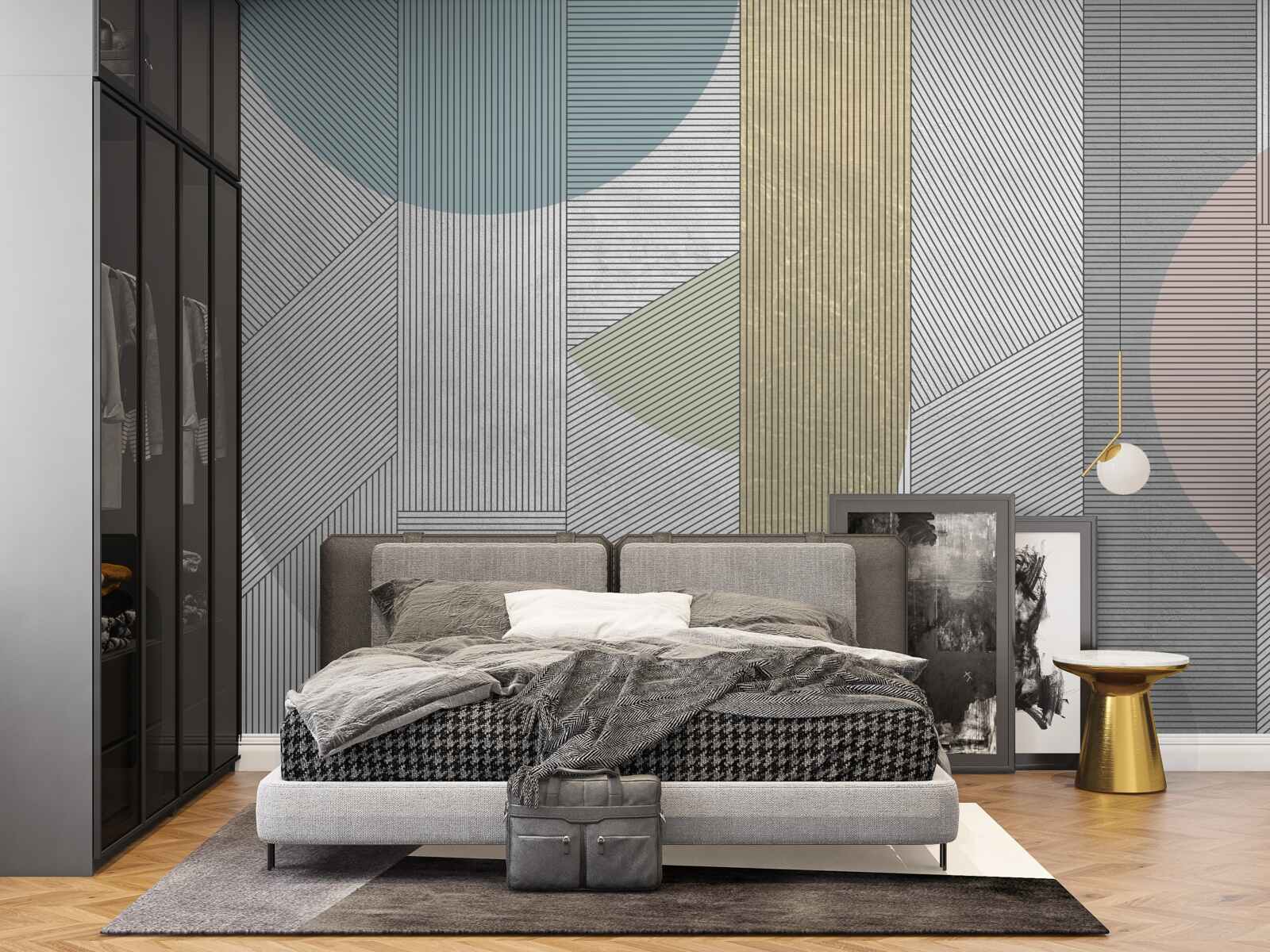 Fototapet secvență mixtă de linii verticale și orizontale