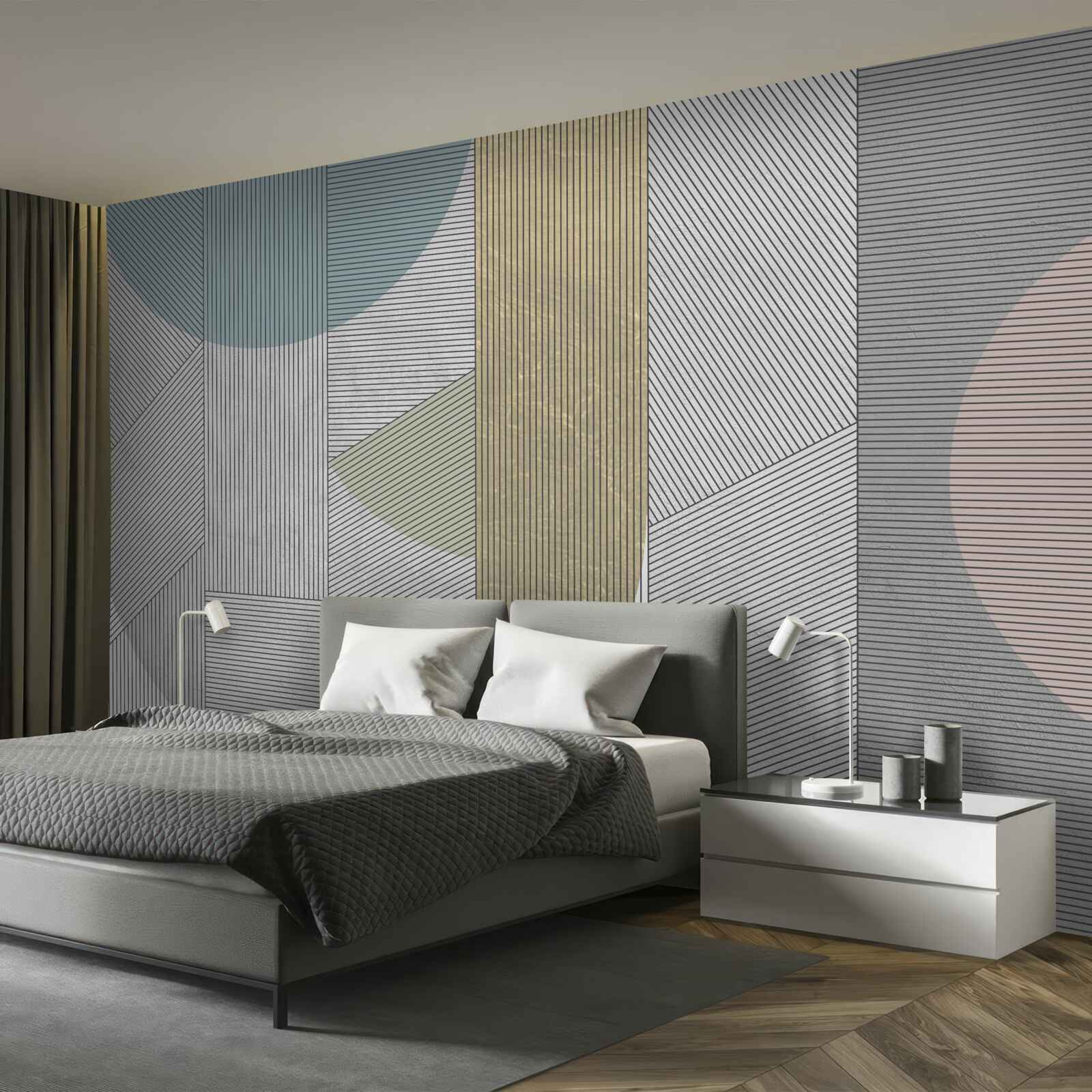 Fototapet secvență mixtă de linii verticale și orizontale