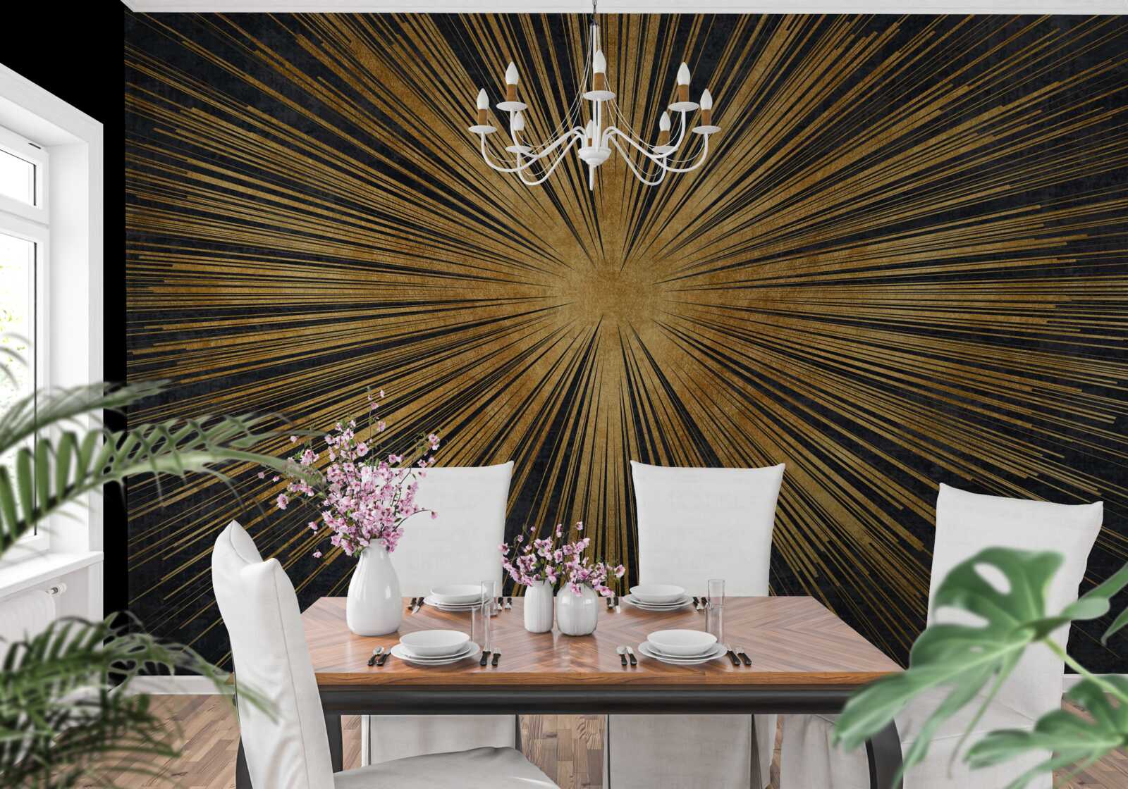 Fototapet razele soarelui strălucesc puternic la apus