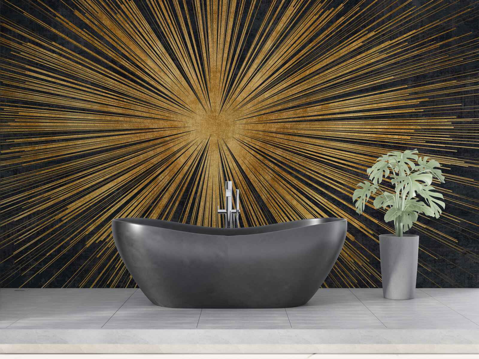 Fototapet razele soarelui strălucesc puternic la apus