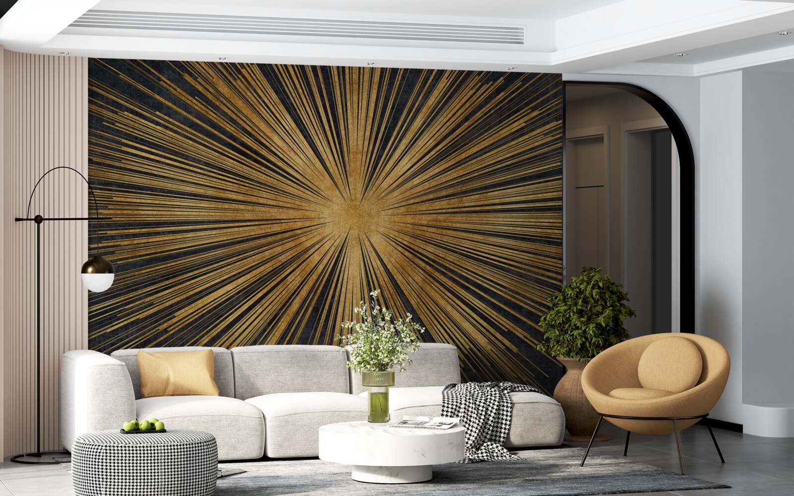 Fototapet razele soarelui strălucesc puternic la apus