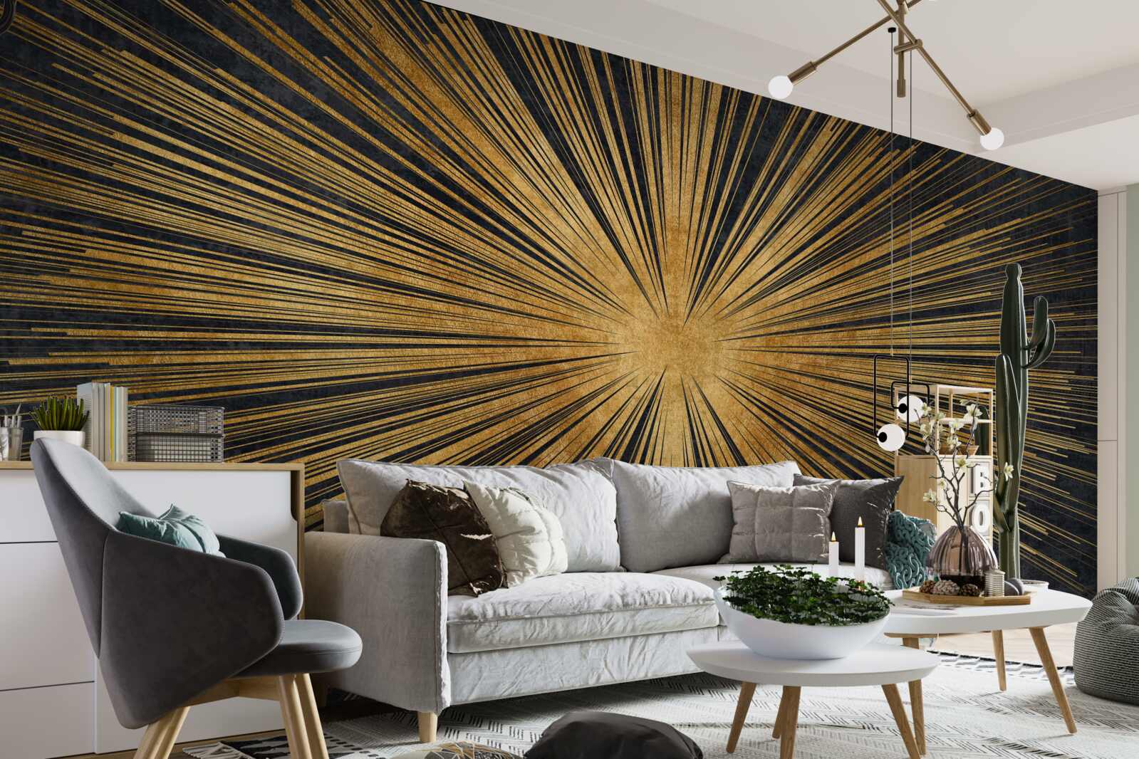 Fototapet razele soarelui strălucesc puternic la apus