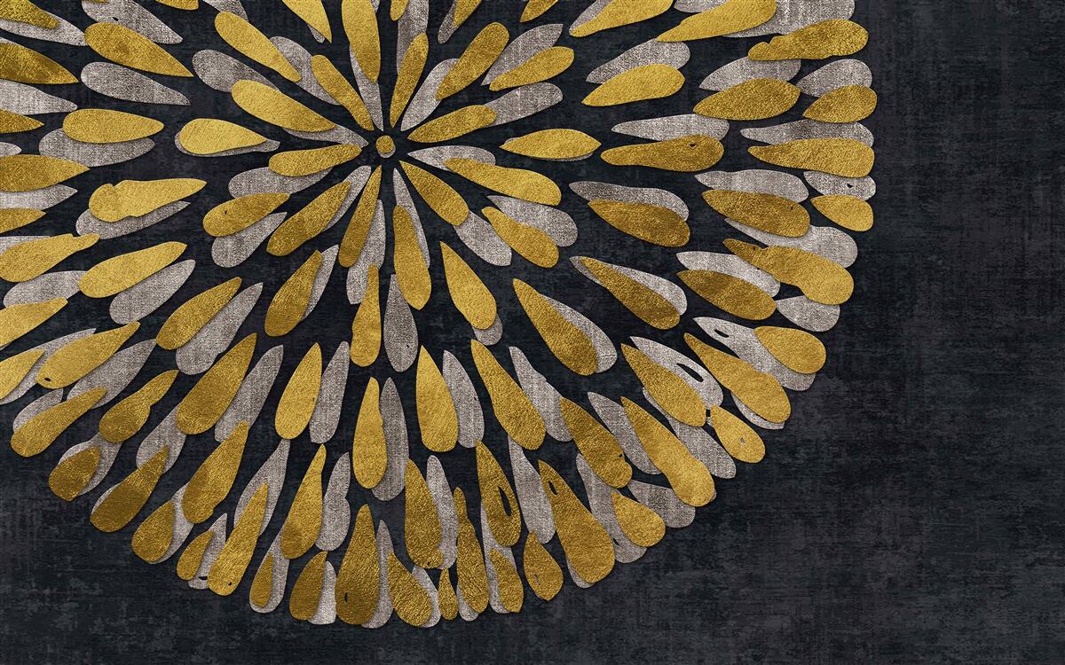 Fototapet păpădie cu nuanțe aurii