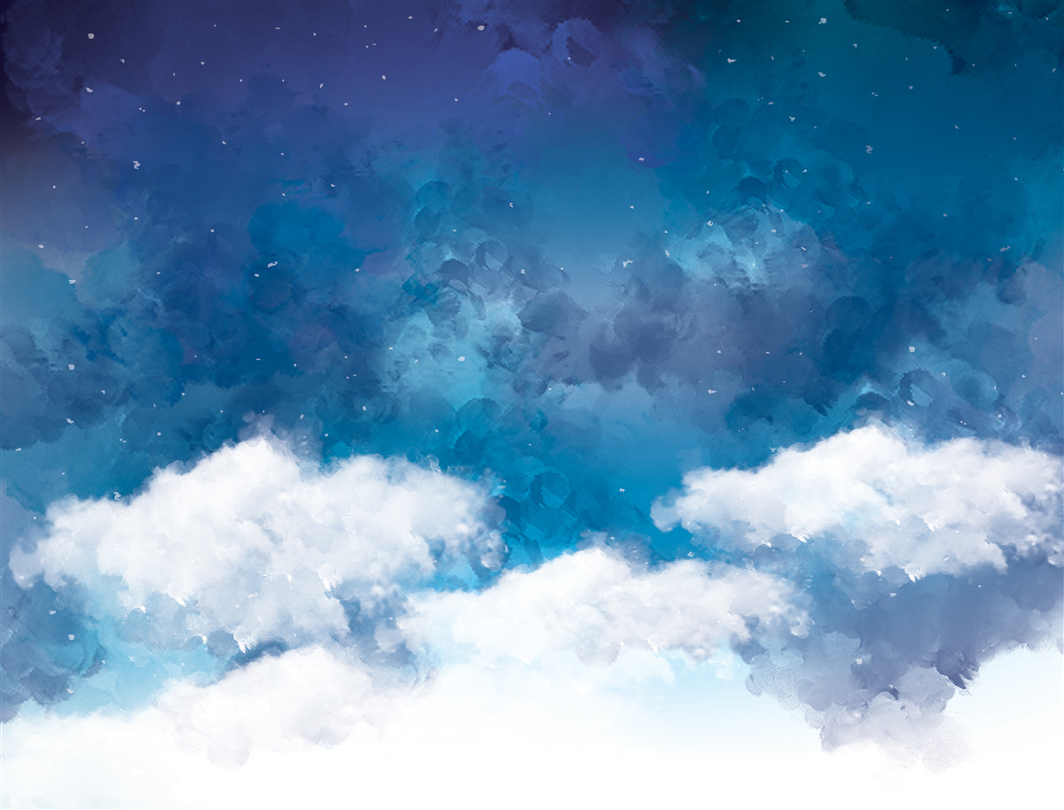 Fototapet un cer înstelat presărat cu nori noaptea