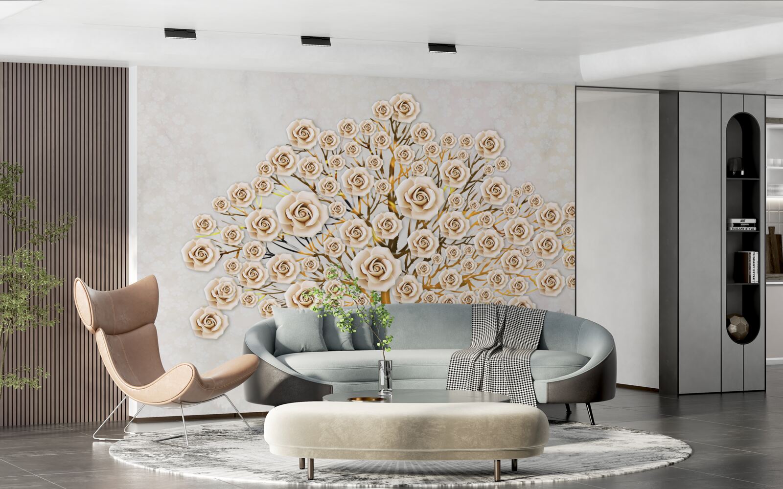 Fototapet copacul este format din muguri roz aprins