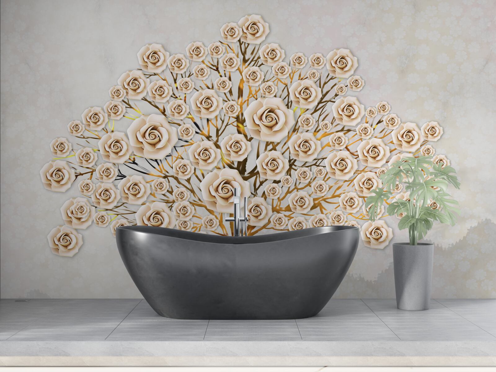 Fototapet copacul este format din muguri roz aprins