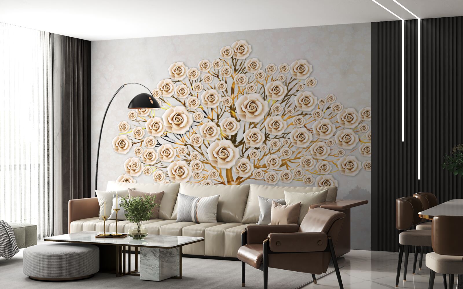 Fototapet copacul este format din muguri roz aprins