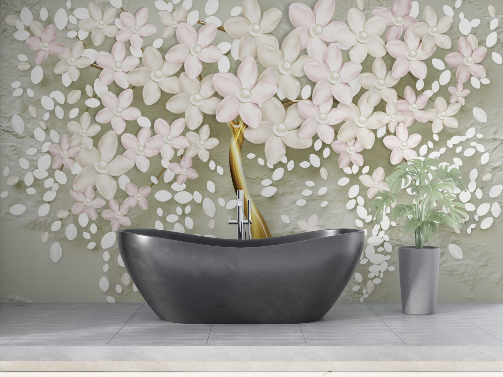 Fototapet liliac strălucitor în plină înflorire