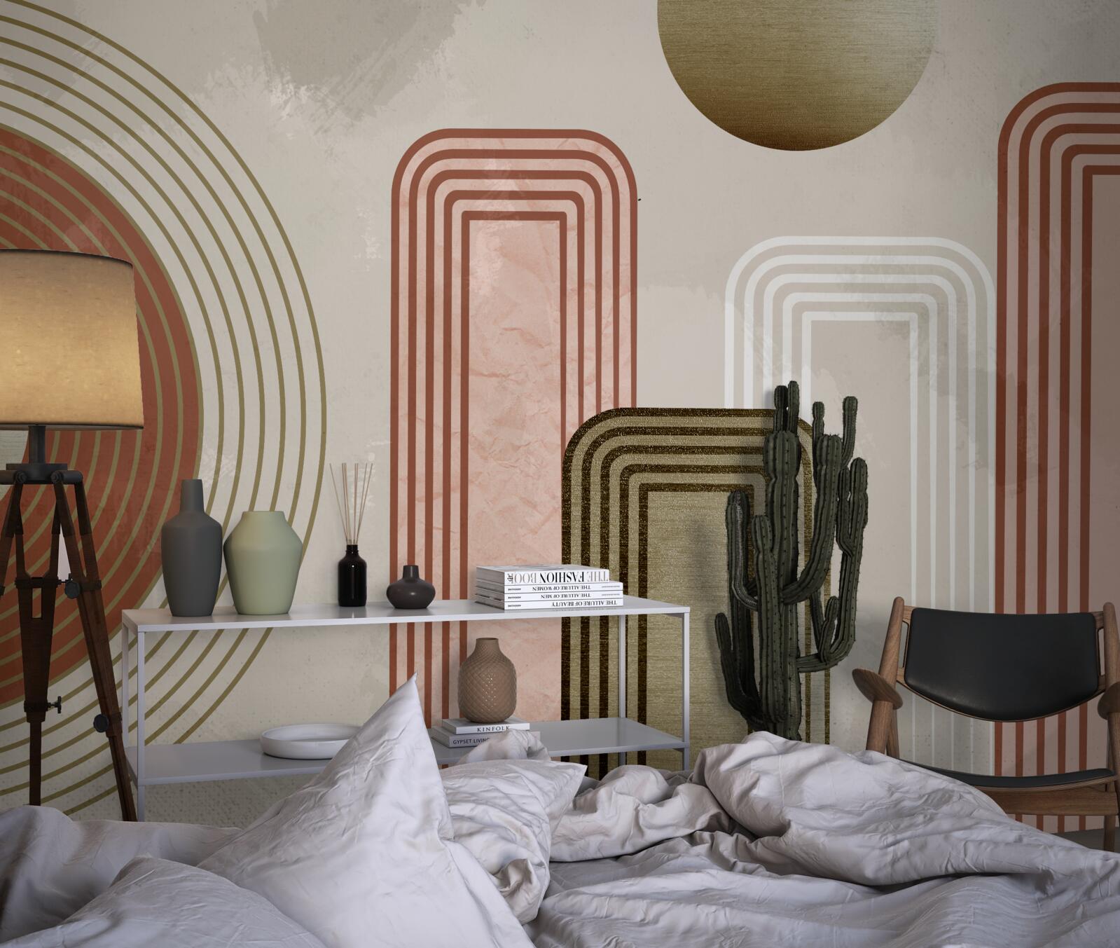 Fototapet curbe moi pe un fundal gri