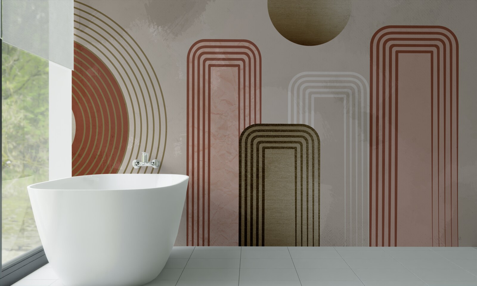 Fototapet curbe moi pe un fundal gri