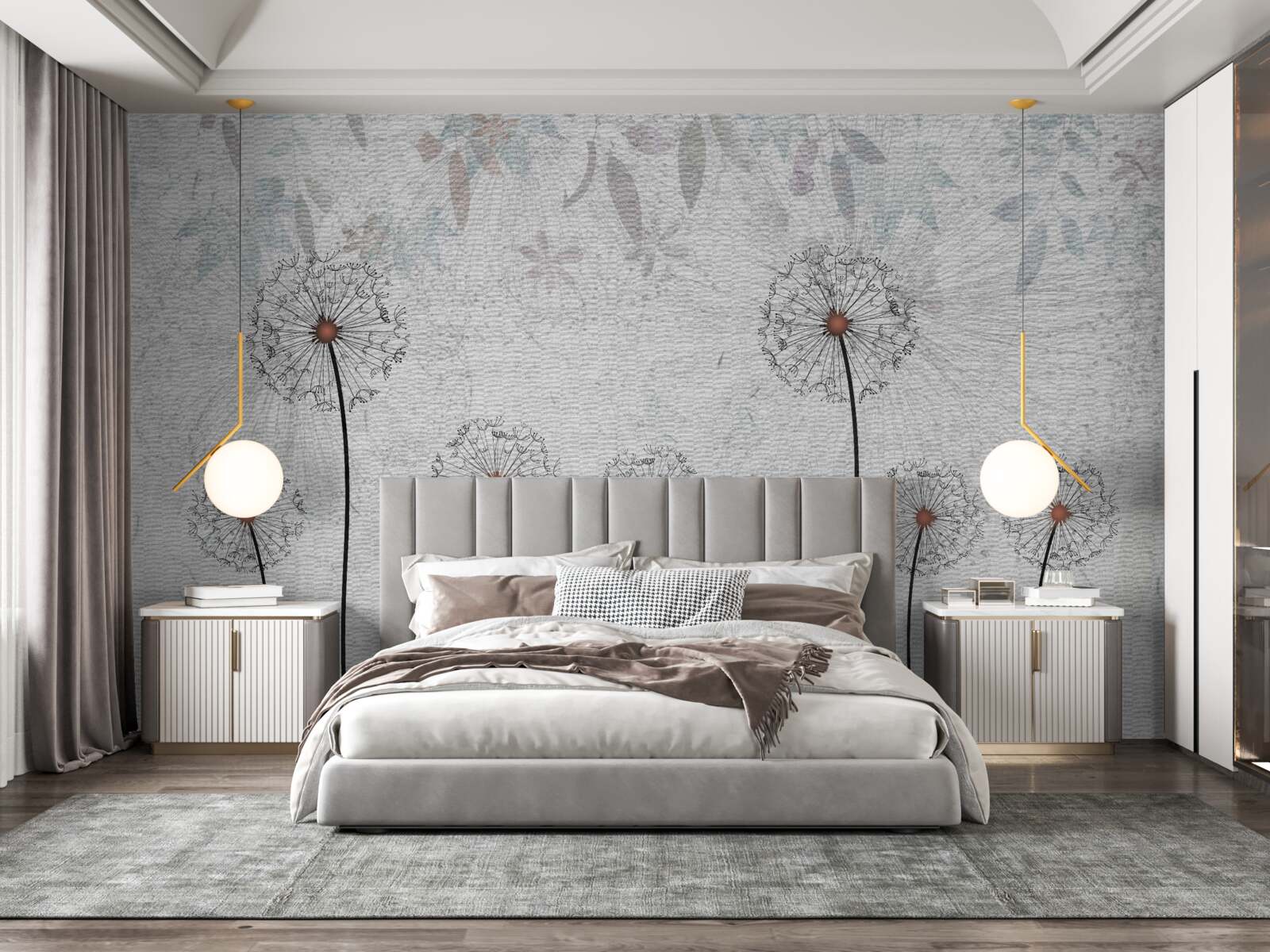 Fototapet millipedes slabe pe un fundal gri