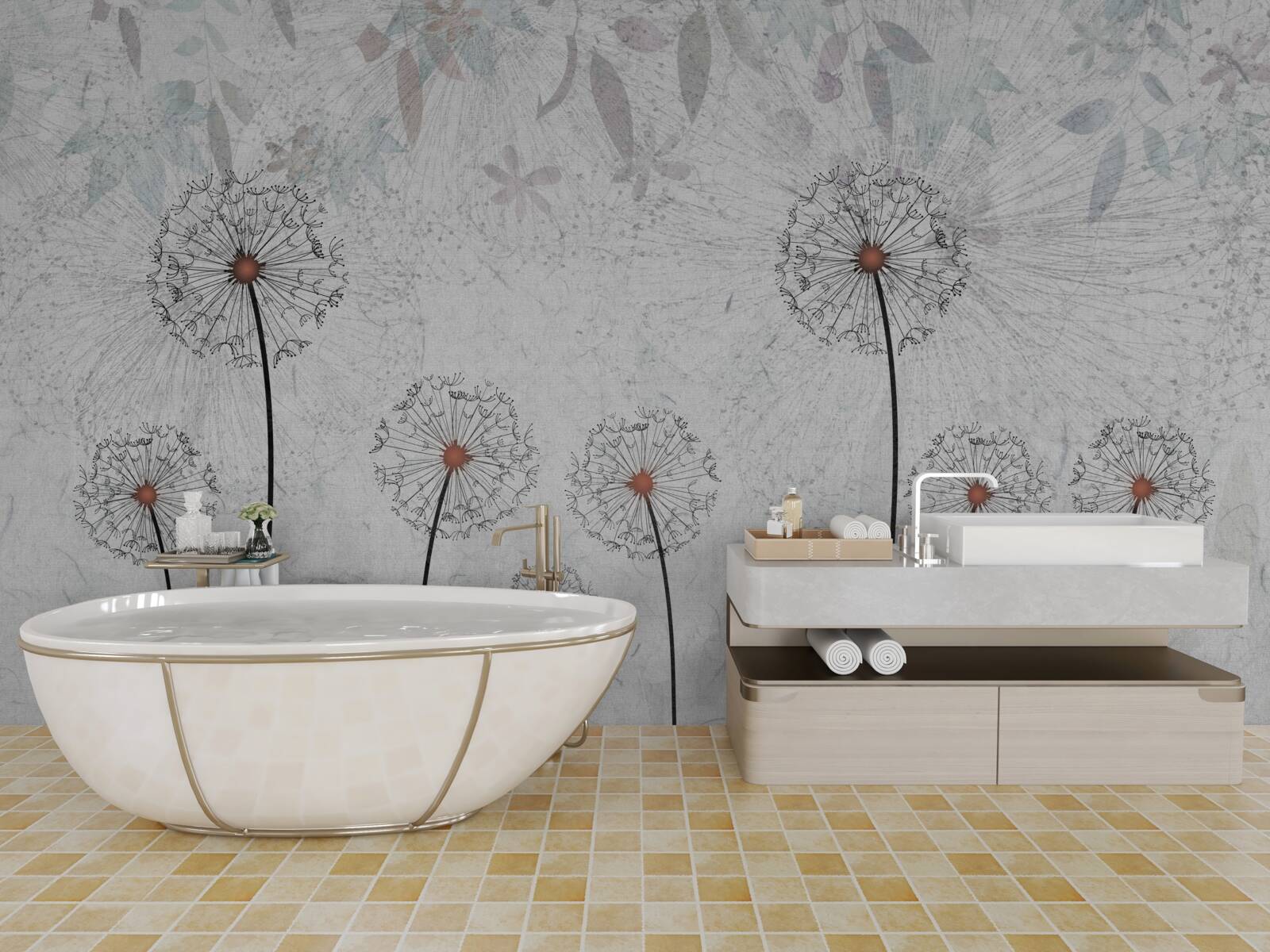 Fototapet millipedes slabe pe un fundal gri