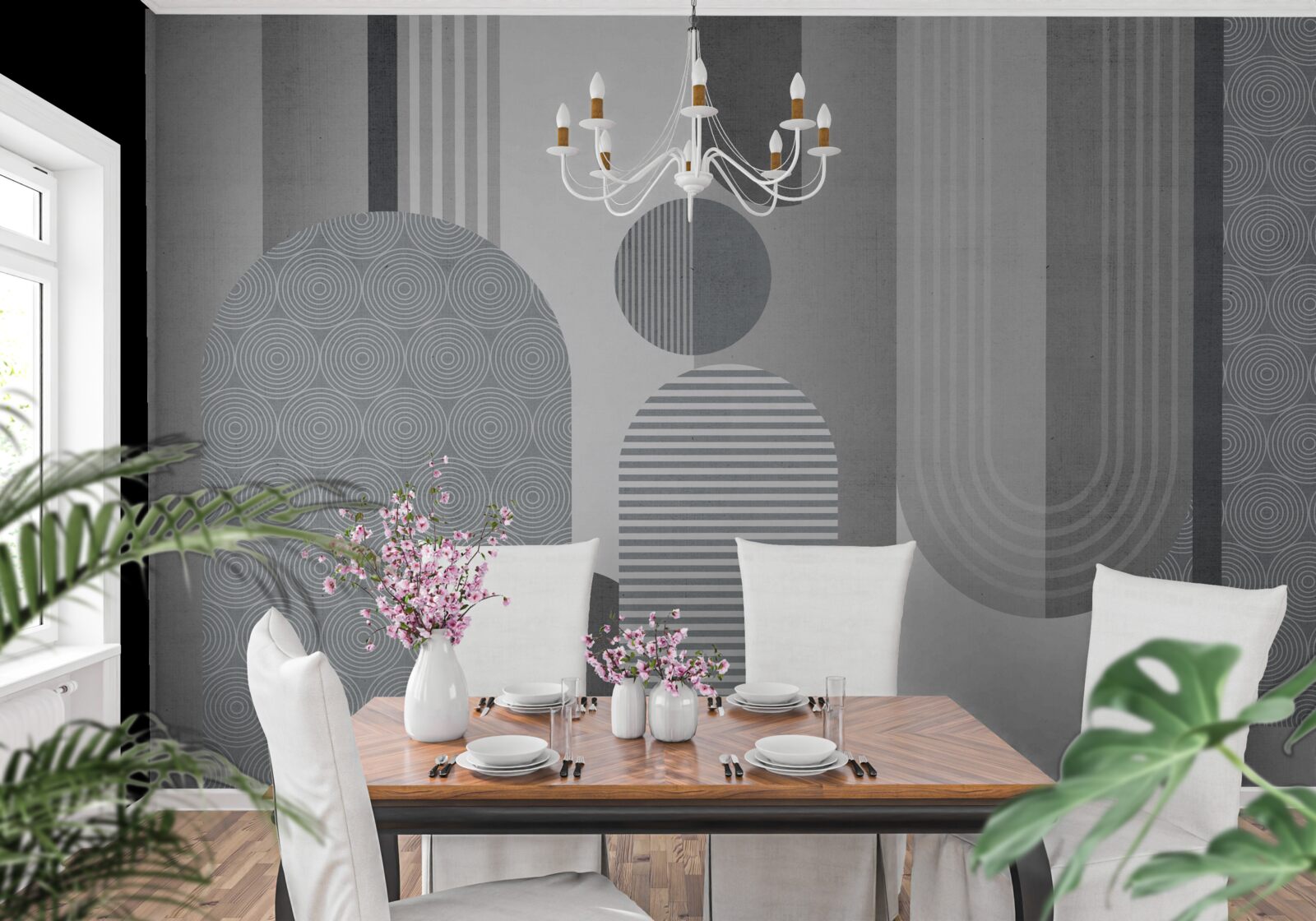 Fototapet dreptunghiuri hașurate cu o formă arcuită