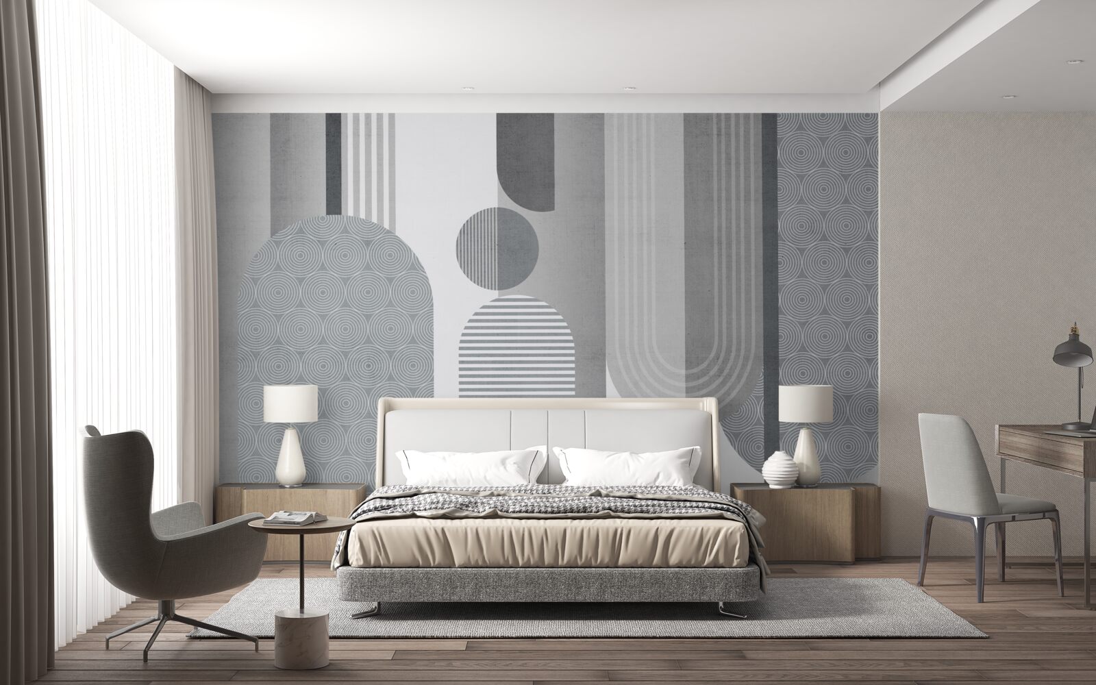 Fototapet dreptunghiuri hașurate cu o formă arcuită