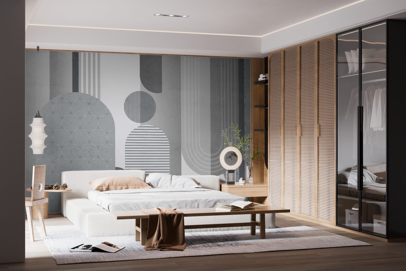 Fototapet dreptunghiuri hașurate cu o formă arcuită