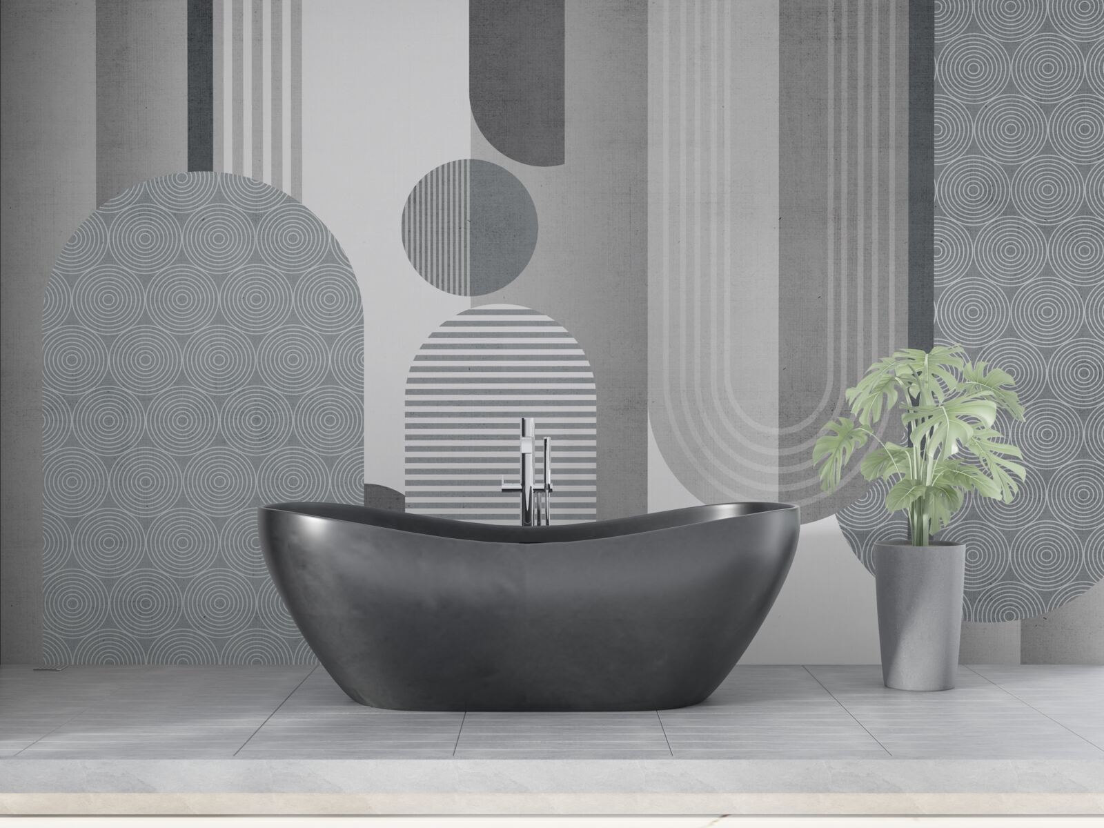 Fototapet dreptunghiuri hașurate cu o formă arcuită