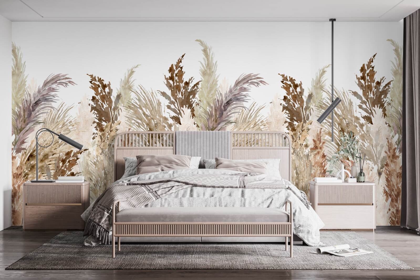 Fototapet câmp acoperit cu pajiști de toamnă