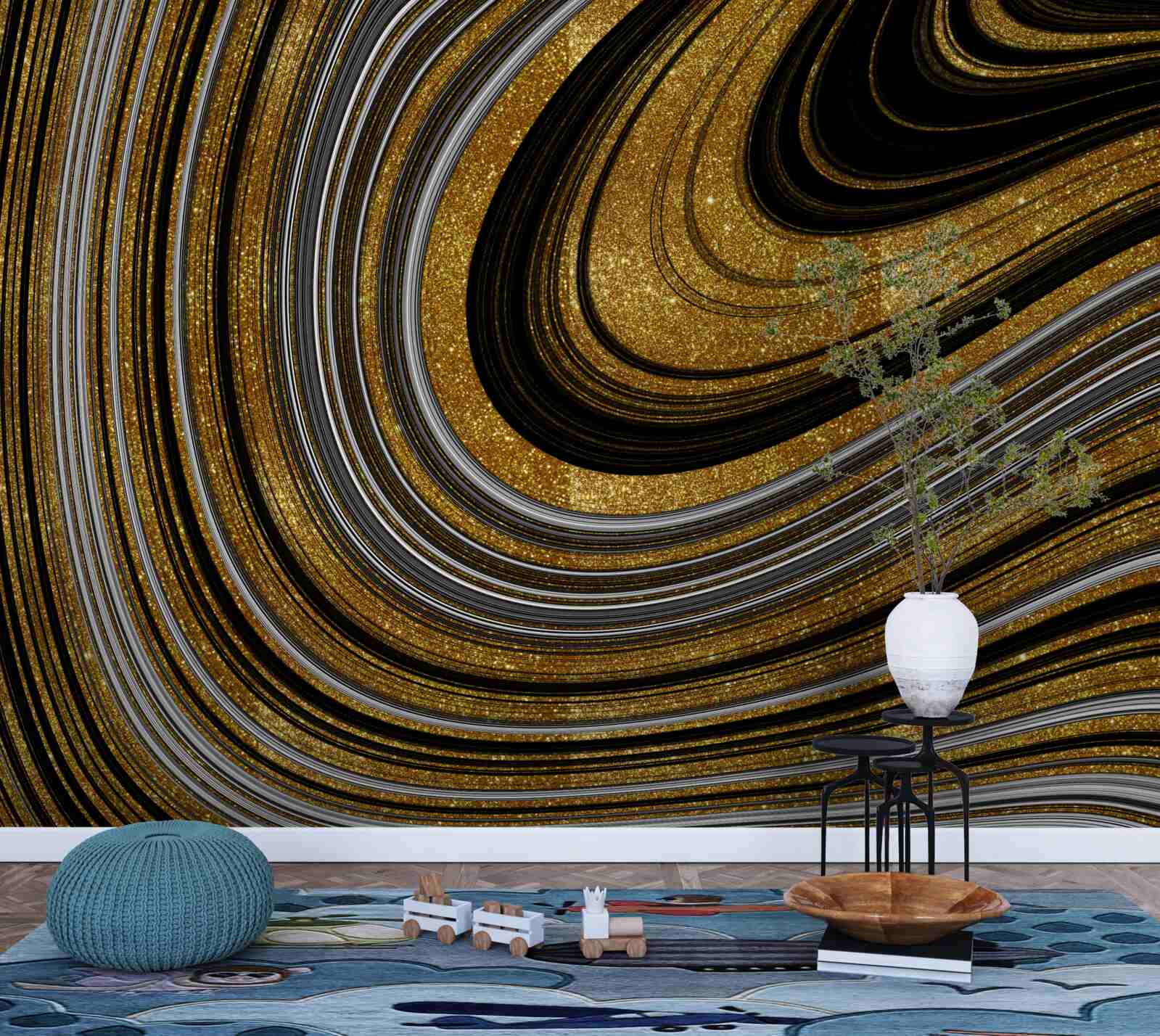 Fototapet valuri de aur care se topesc