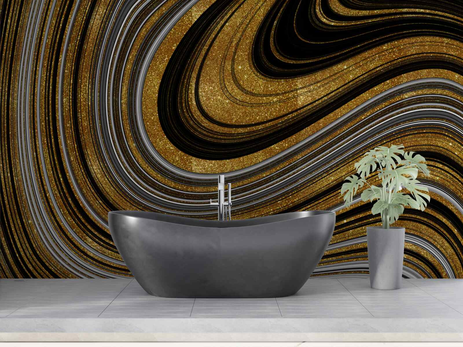 Fototapet valuri de aur care se topesc