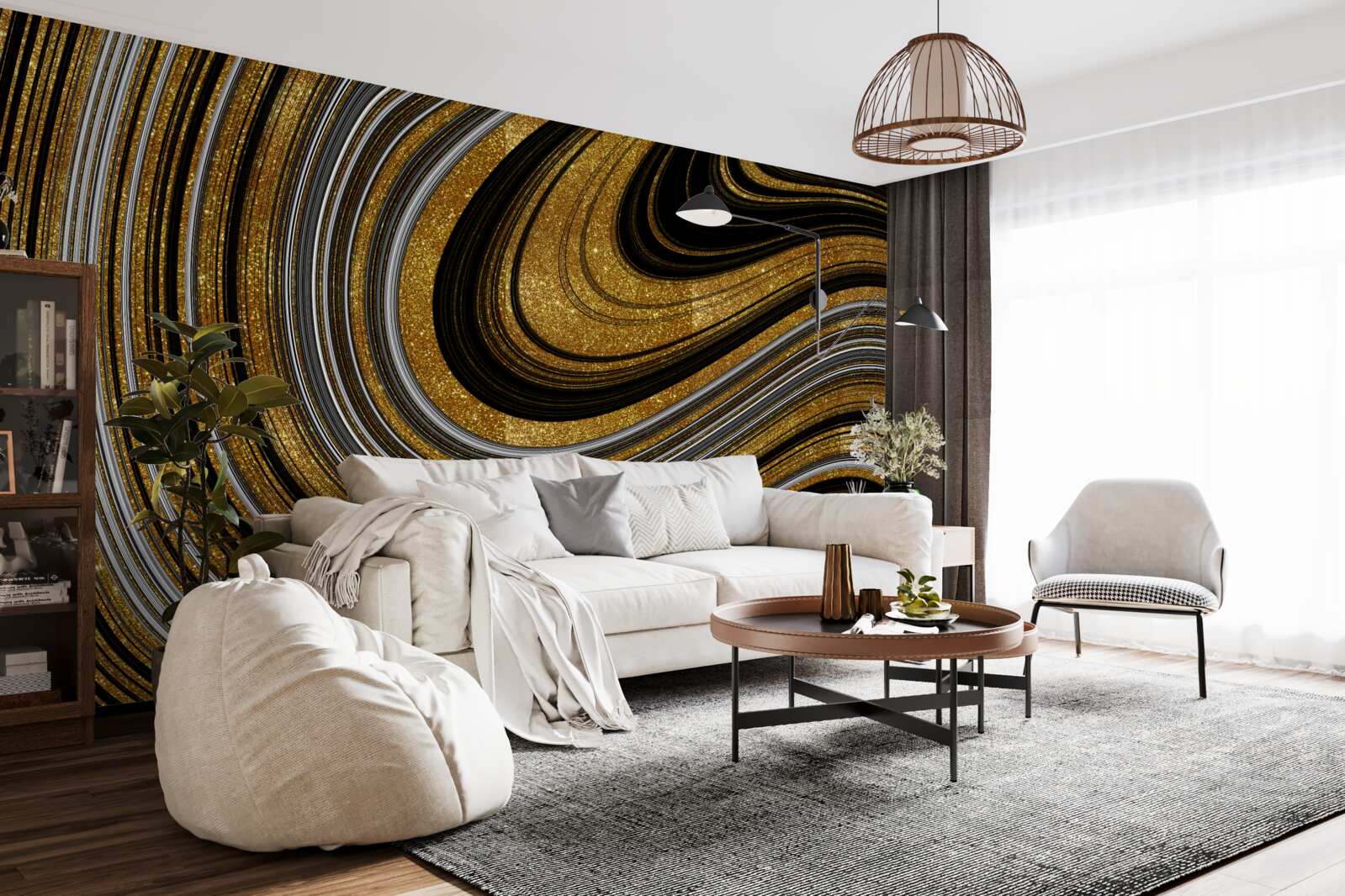 Fototapet valuri de aur care se topesc