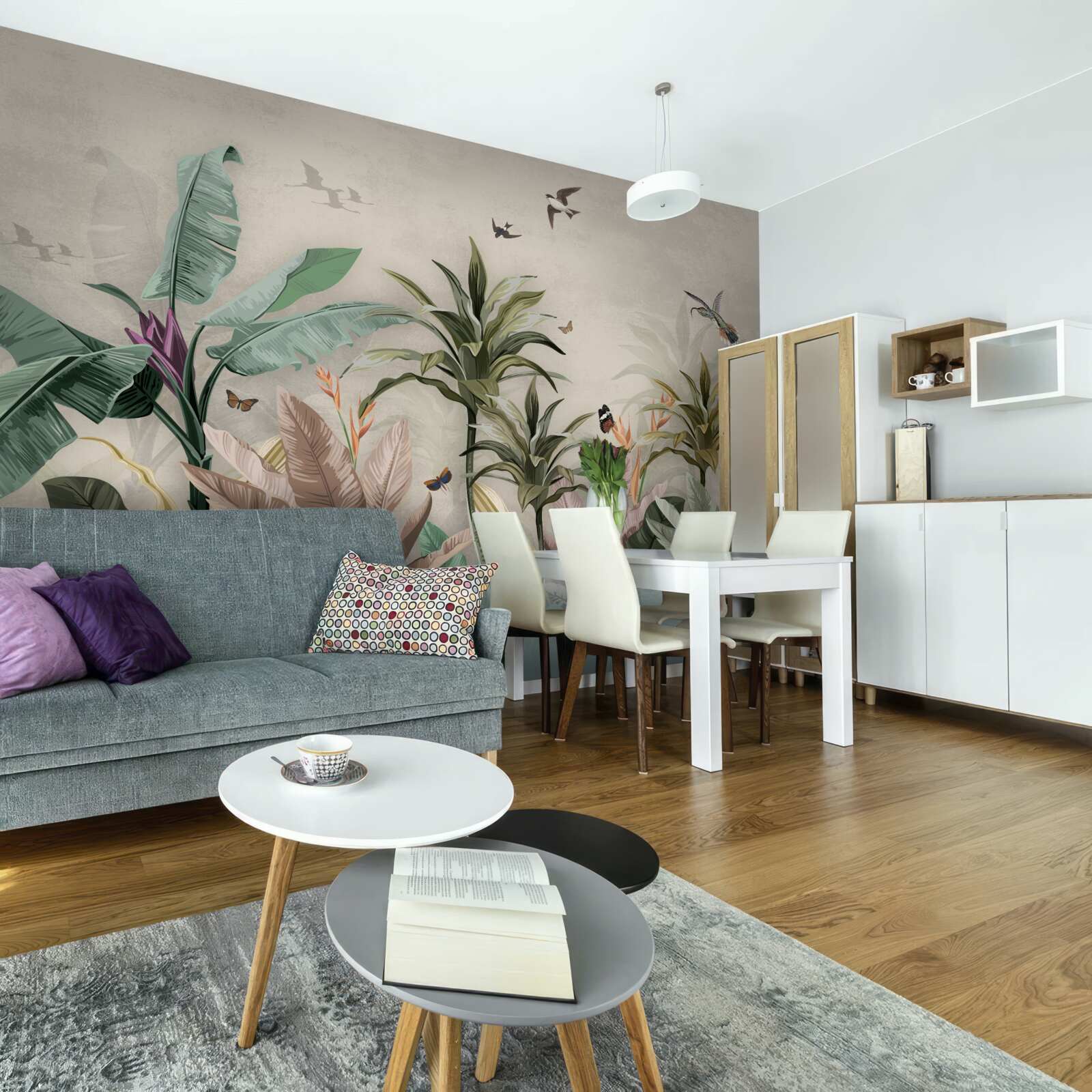 Fototapet tropicele sunt un loc în care păsările își găsesc plăcerea