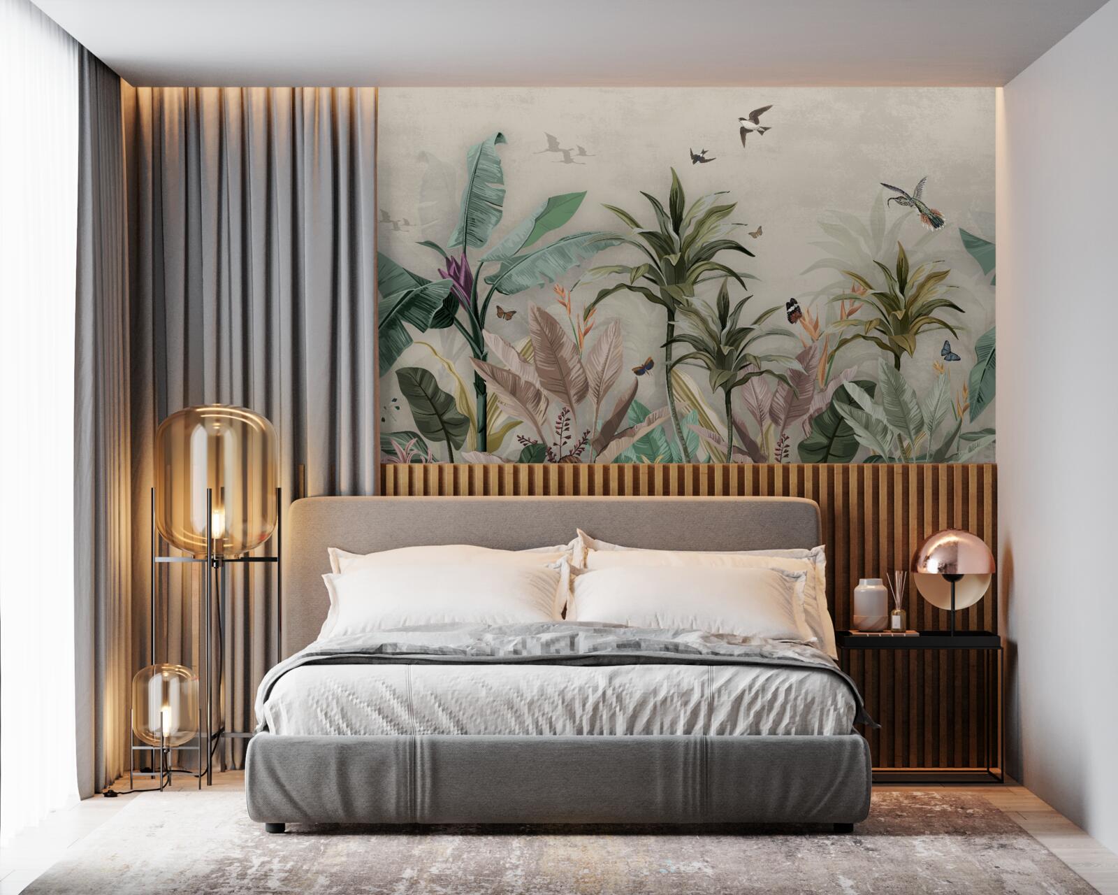 Fototapet tropicele sunt un loc în care păsările își găsesc plăcerea